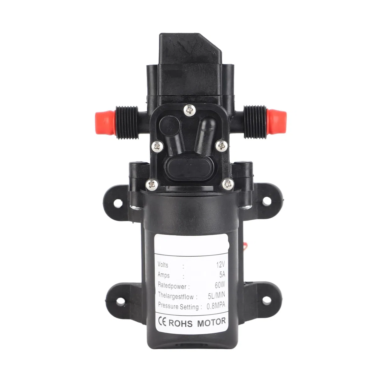 Autocebante de Alta Presión de 12 V para Camping, barco: 116 PSI, Velocidad de 5 L/min, Presión Incorporada