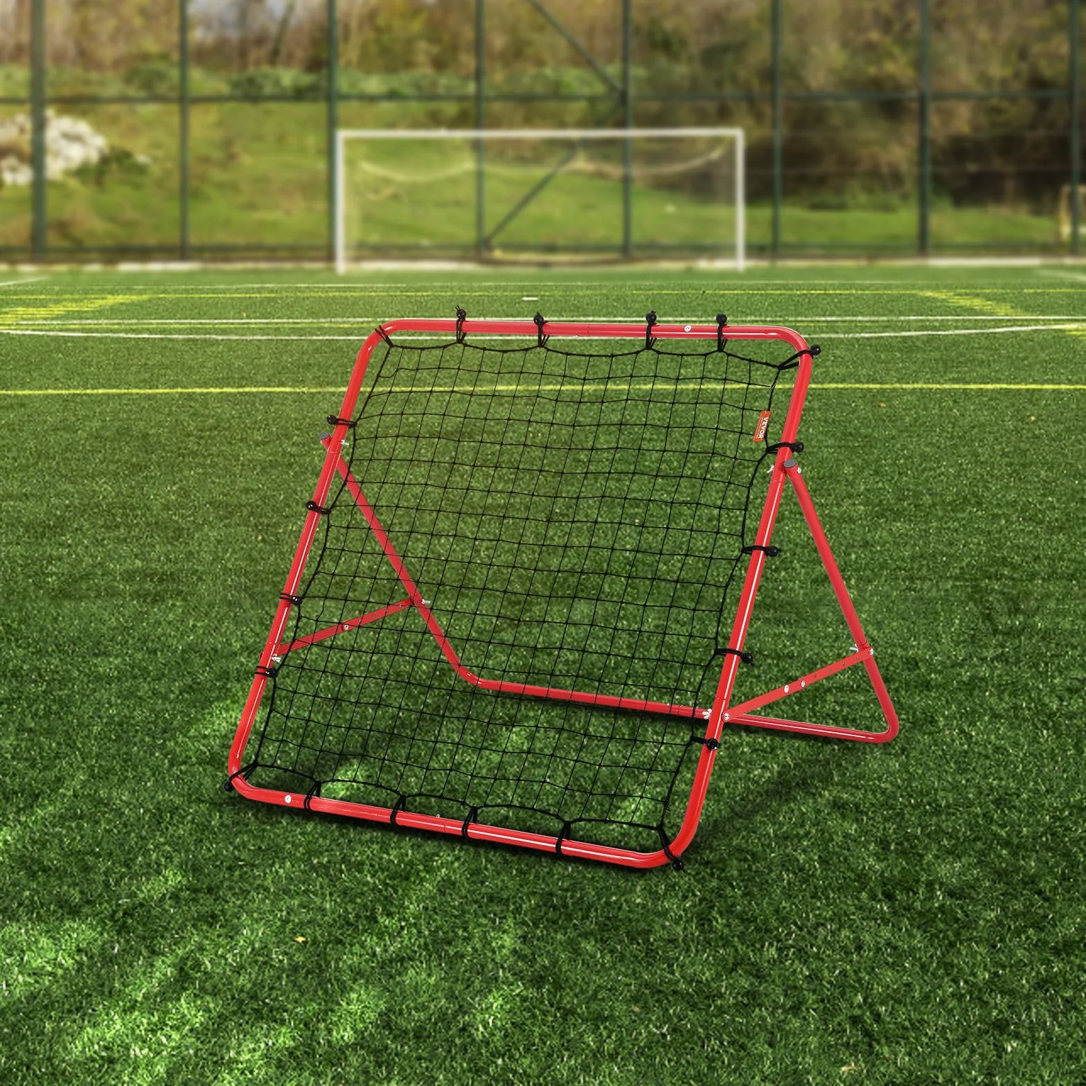 VEVOR Portería de Fútbol 1x1 m Red Reboteadora Portátil Ángulo Ajustable Tubo de Hierro Red de PE