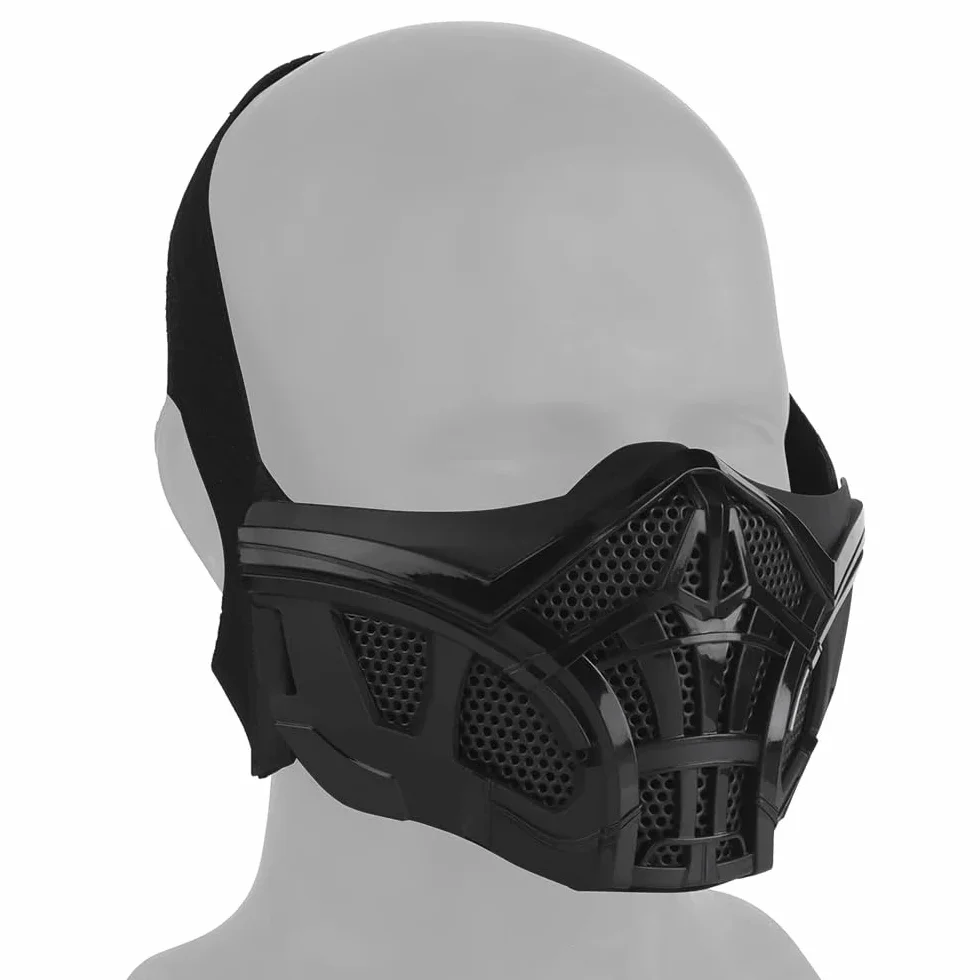 Peminkoo Máscara táctica de Media Cara para Paintball Airsoft máscara Protectora de escorpión diseño Interior de Silicona máscaras de Cosplay Transpirables