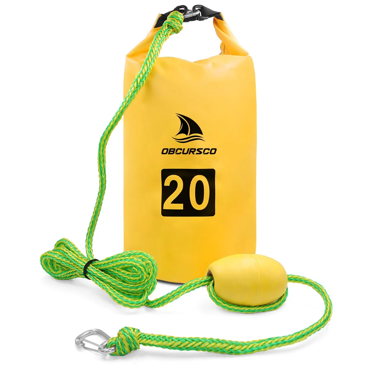 Obcursco - Kit de Anclaje para Moto acuática de 20 L, Anclaje PWC 2 en 1 para Bolsa de Arena para Flotador con boya Ajustable, Anclaje de Saco de Arena PWC para Jetski, Kayak, Seadoo, Tabla de Remo