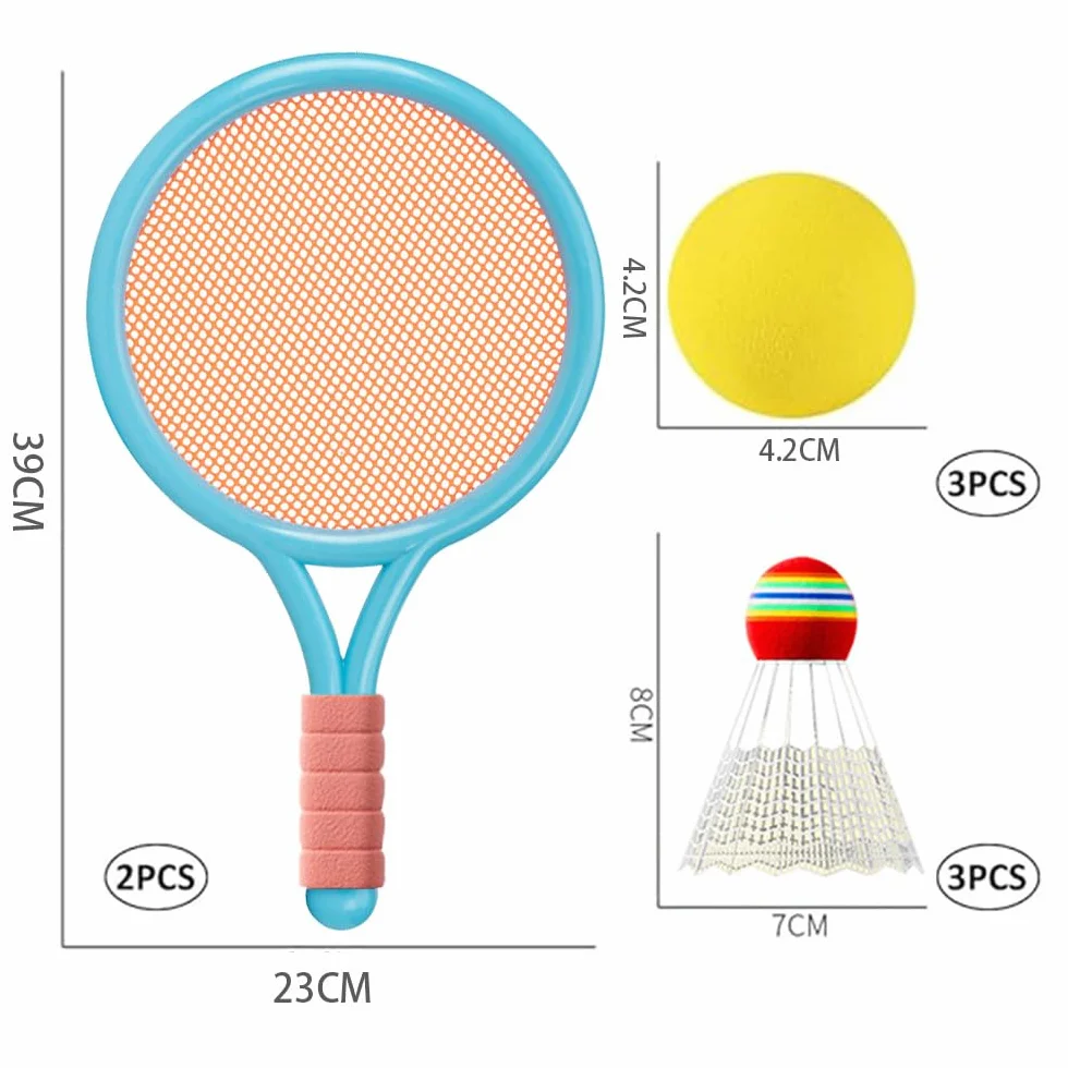 Set de Bádminton Ligero para Niños con 2 Raquetas, 2 Pelotas y 2 Volantes