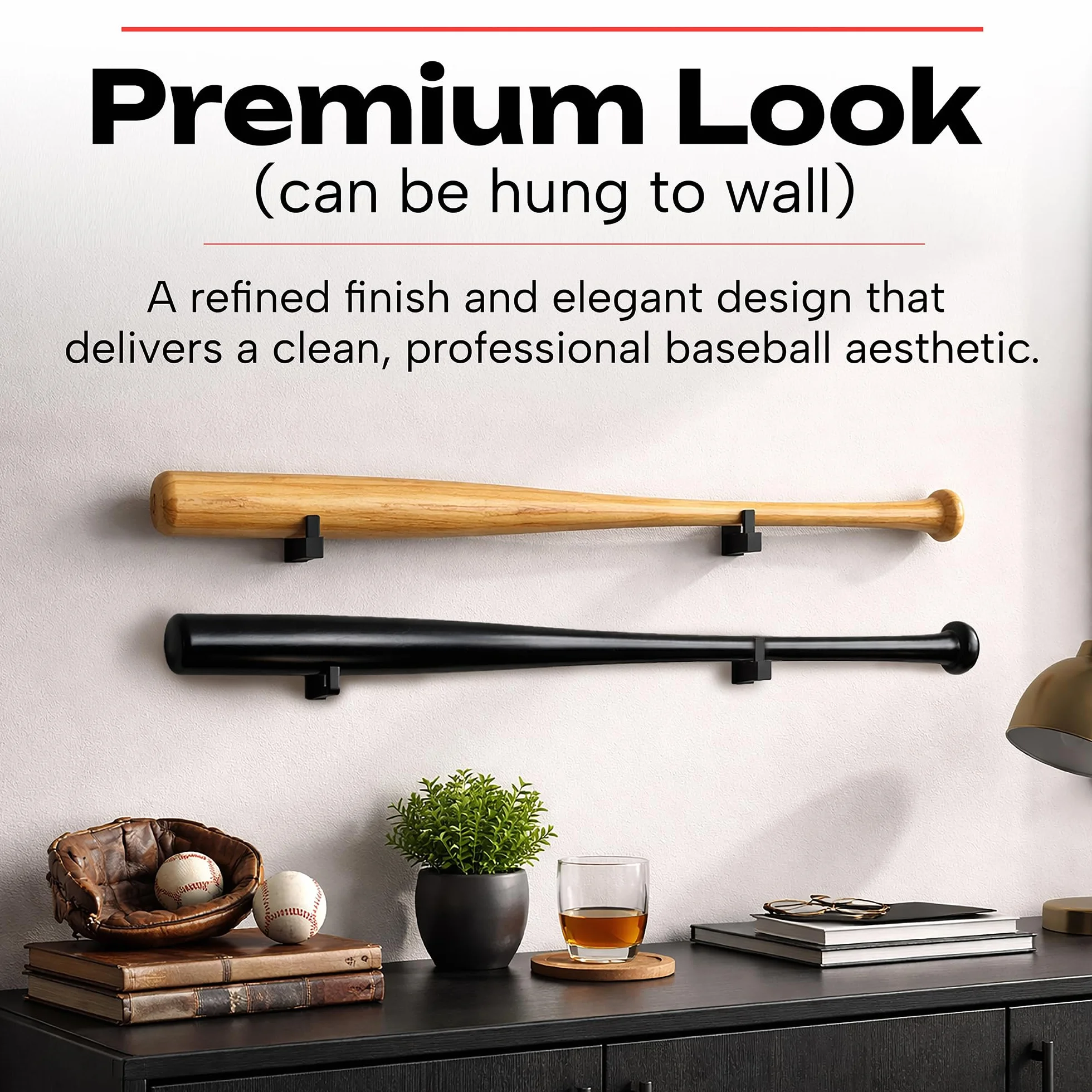 Bate de béisbol Redfield 76 cm Madera Maciza ecológica Negro Madera Natural