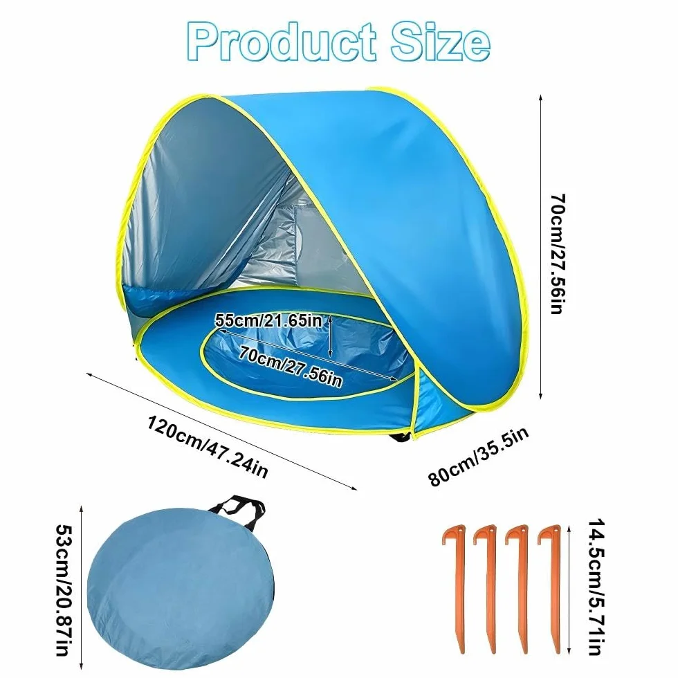 Tienda Playa Bebe Pop up, Carpa Plegable Portátil Protección UV 50+ (120 x 80 x 70 cm)