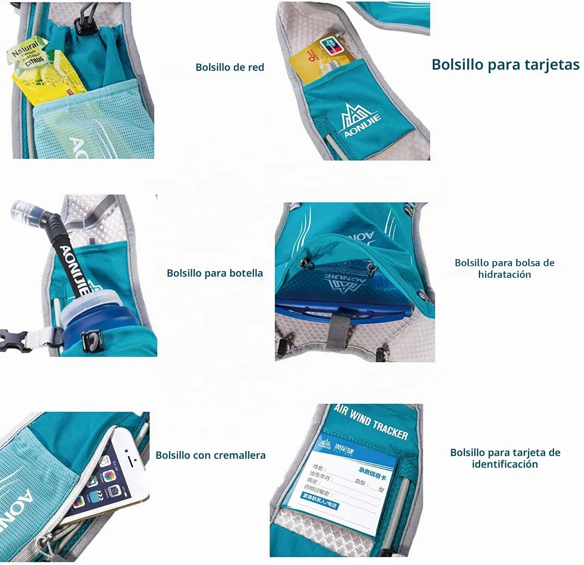 AONIJIE 5L multifunción Mochilas de hidratación , Comodidad y Estabilidad, Rápido Acceso a la hidratación, Simplicida, Ligero Mochila Hidratacion para Ciclismo Carrera