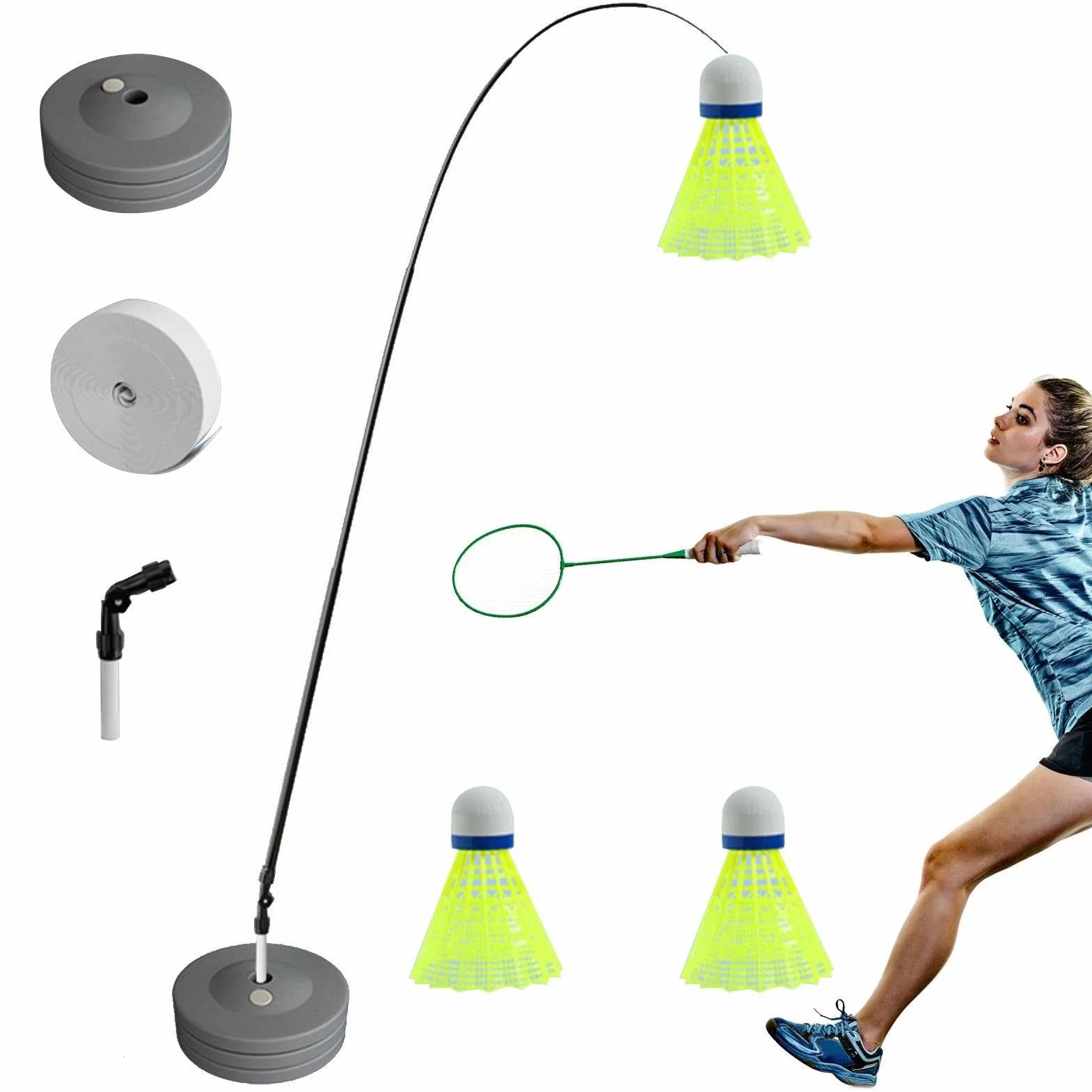 Equipo de Entrenamiento de Bádminton Portátil para Práctica Individual