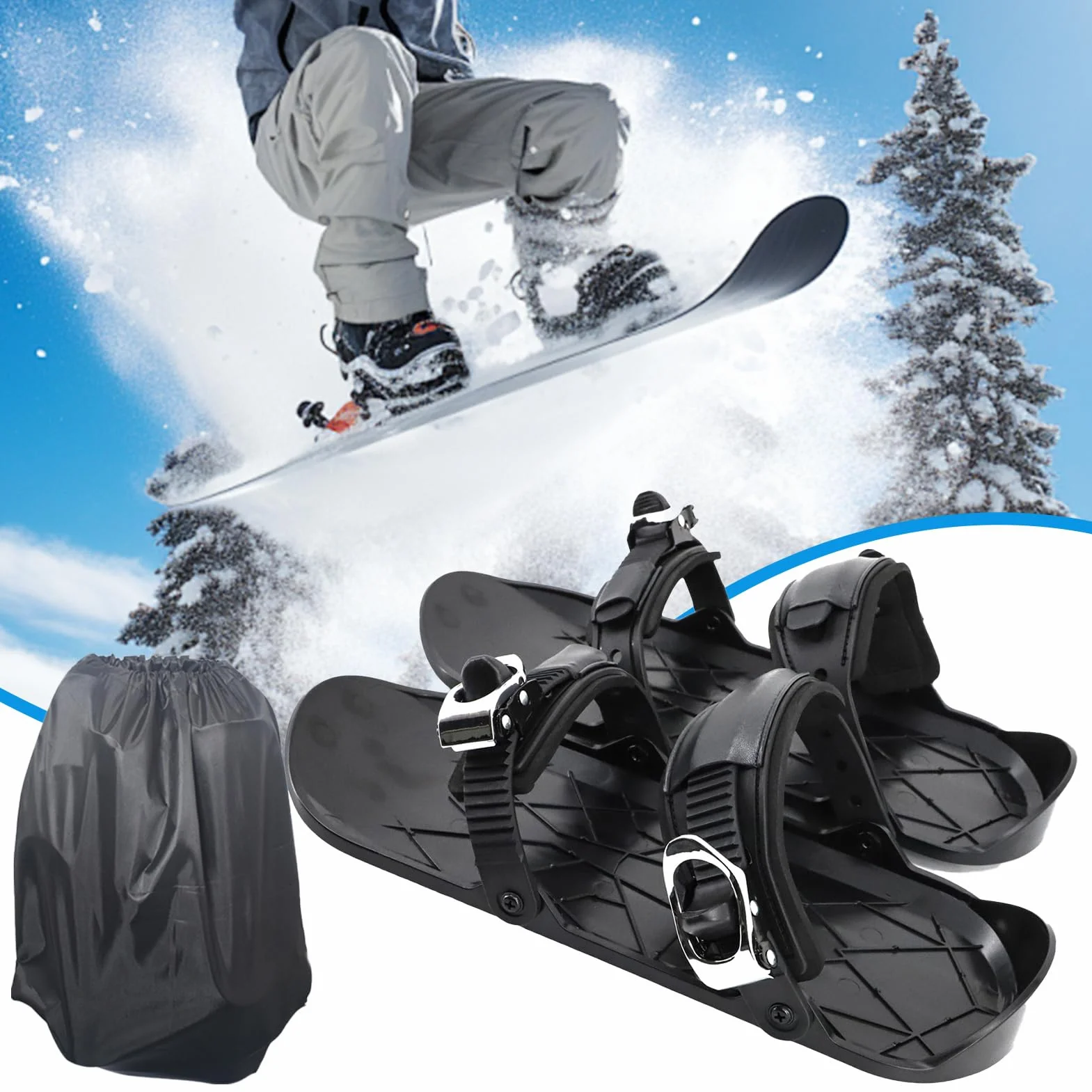 Patines de esquí para Adultos, Zapatos de Nieve Transpirables para Clima Frío, Aire Libre, Viajes, Principiantes