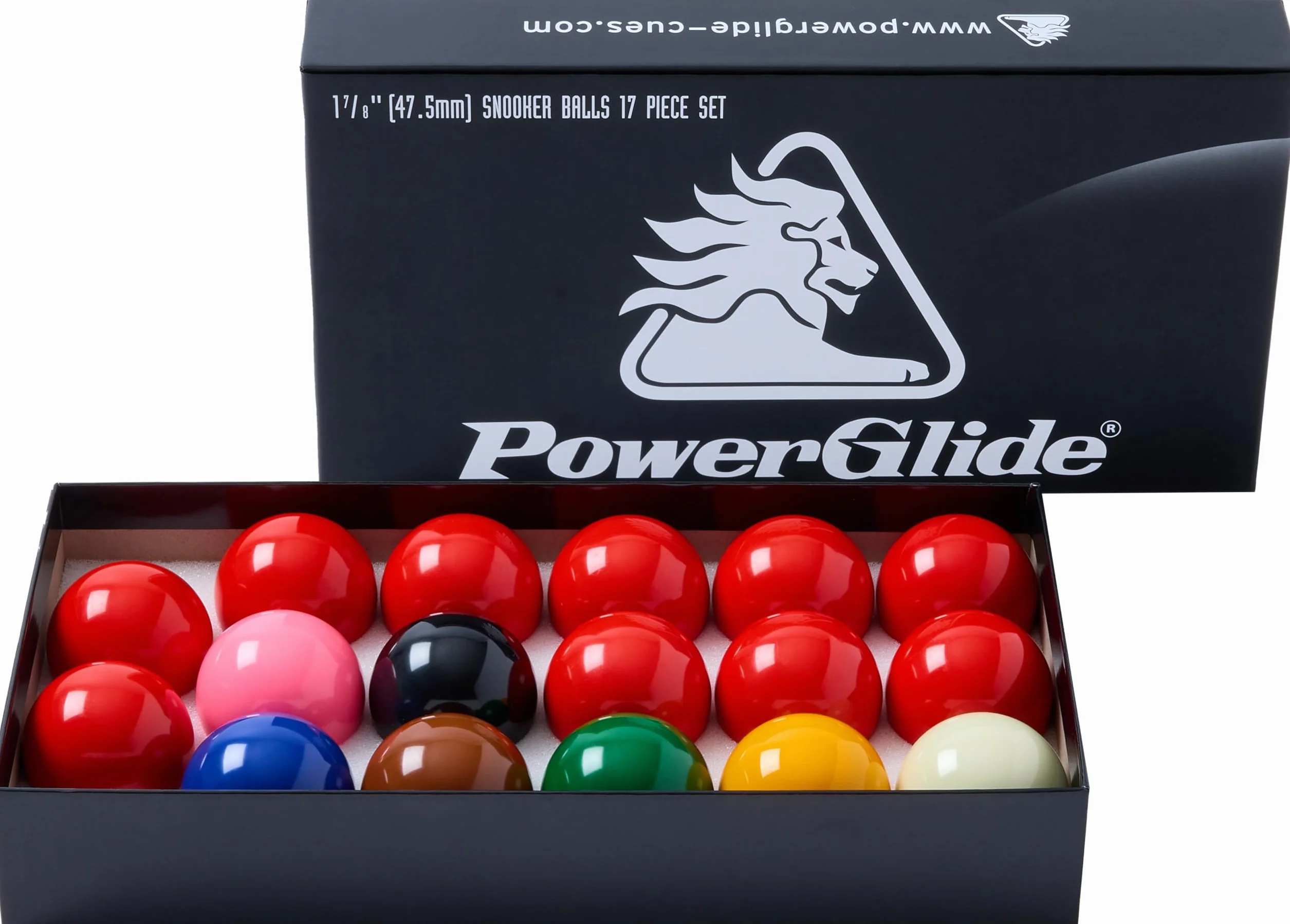 PowerGlide Juego de billar 17 bolas 1" 1/5 (37,5 mm) 1" 3/4 (44,5 mm) 1" 7/8 (47,5 mm)