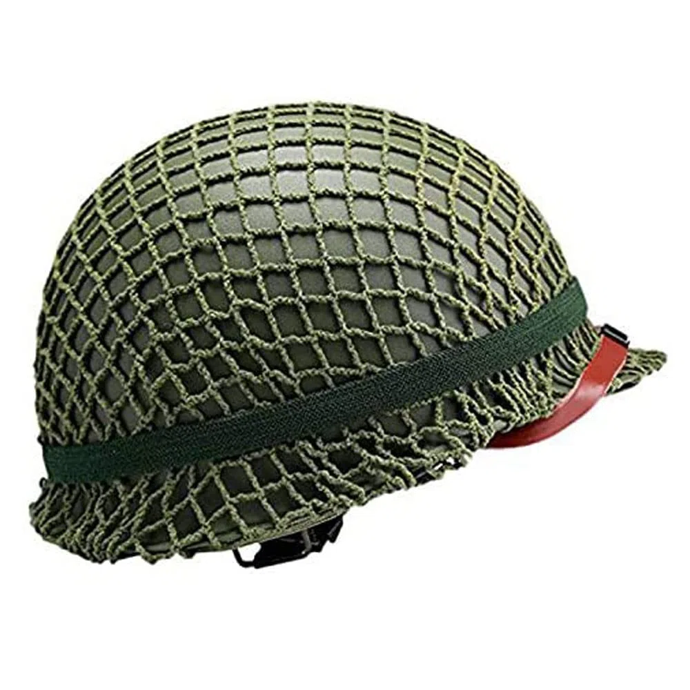 WW2 US Army M1 - Réplica de Casco Verde con Correa de Barbilla, Color Verde