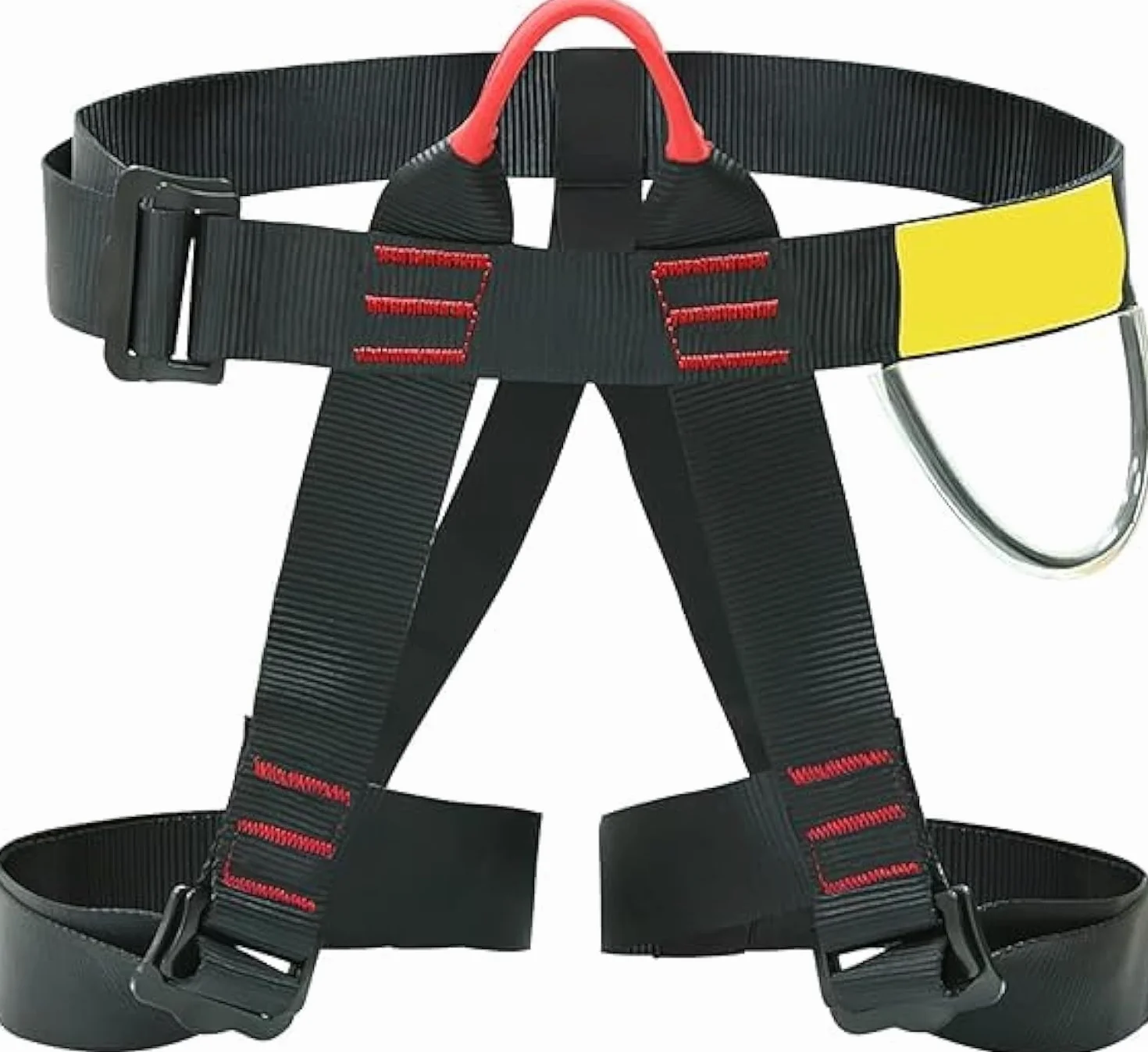 GBKDQQ Arnés de escalada, cinturón de seguridad para rescate de incendios, montañismo, medio cuerpo, equipo de escalada para mujeres, hombres y niños, color negro