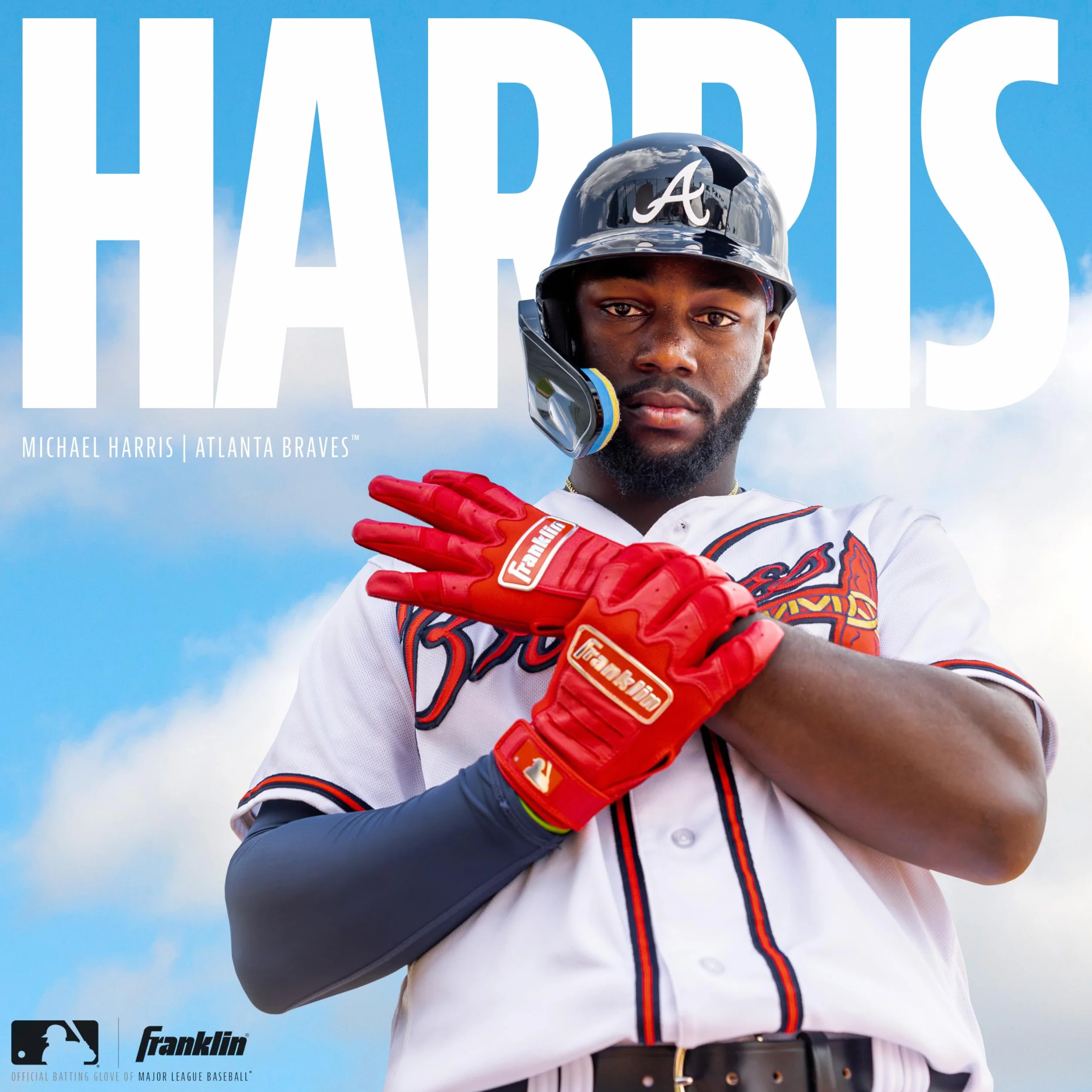 Franklin Sports MLB Digitek - Guantes de bateo para jóvenes - Tecnología Tri-Curve Fit - Guantes de bateo a Medida - Talonera de Piel auténtica - Palma de Microfibra grabada - Guantes de bateo