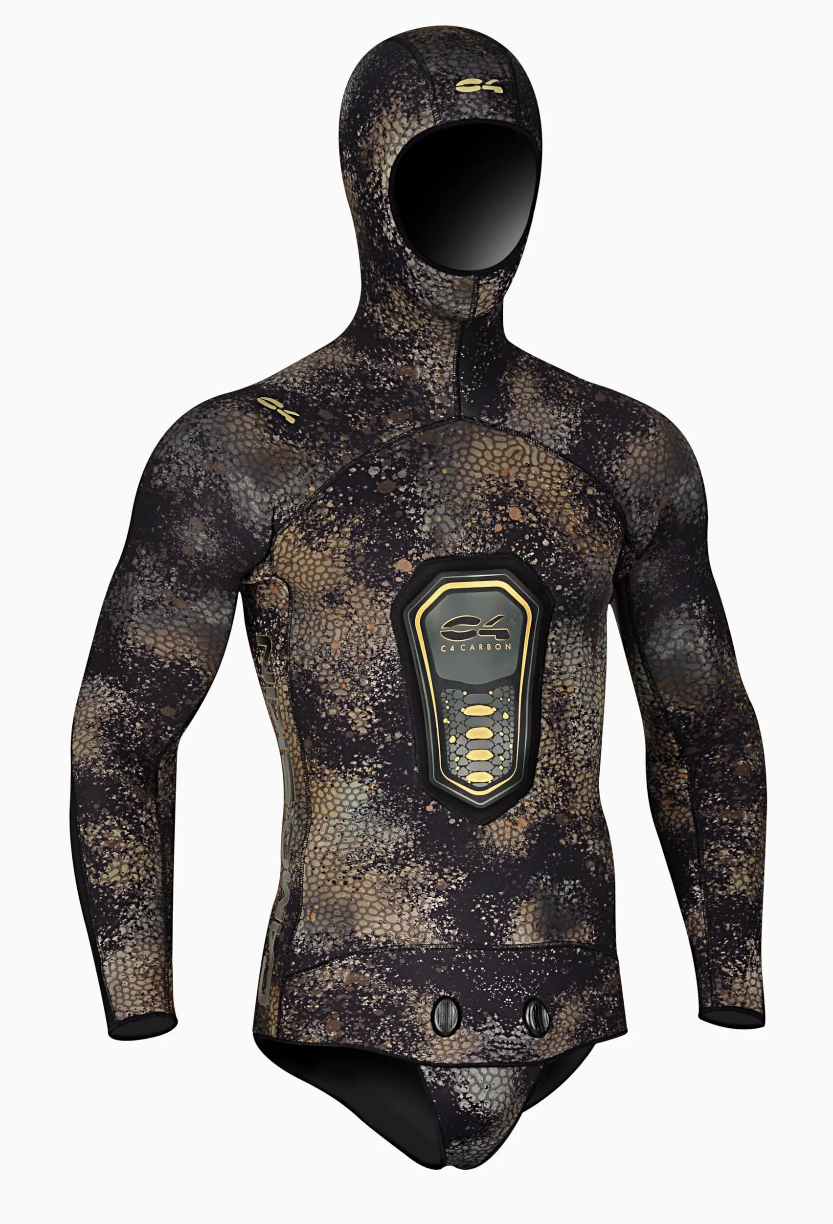 C4 Traje de buceo Camo Skin, dos piezas para pesca subacuática – Neopreno certificado sin ftalatos ni látex – Chaqueta y pantalón se venden por separado