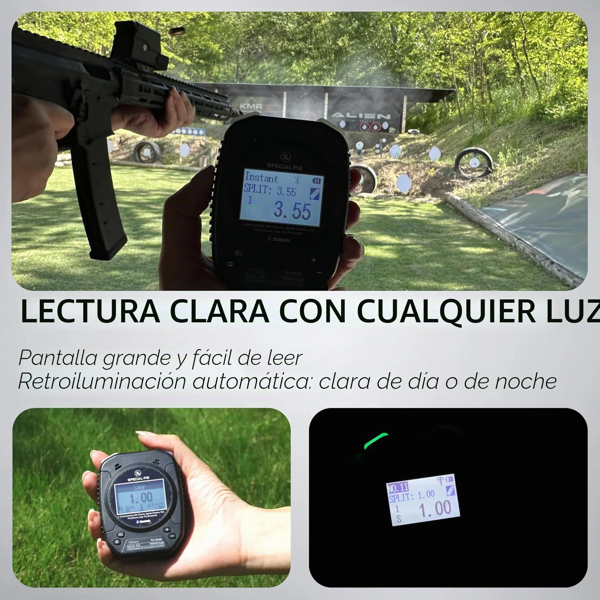Temporizador de Disparo（M1A2+） | IPSC, Bluetooth, certificado IROA, zumbador fuerte, sensor de sonido inteligente, fuego seco