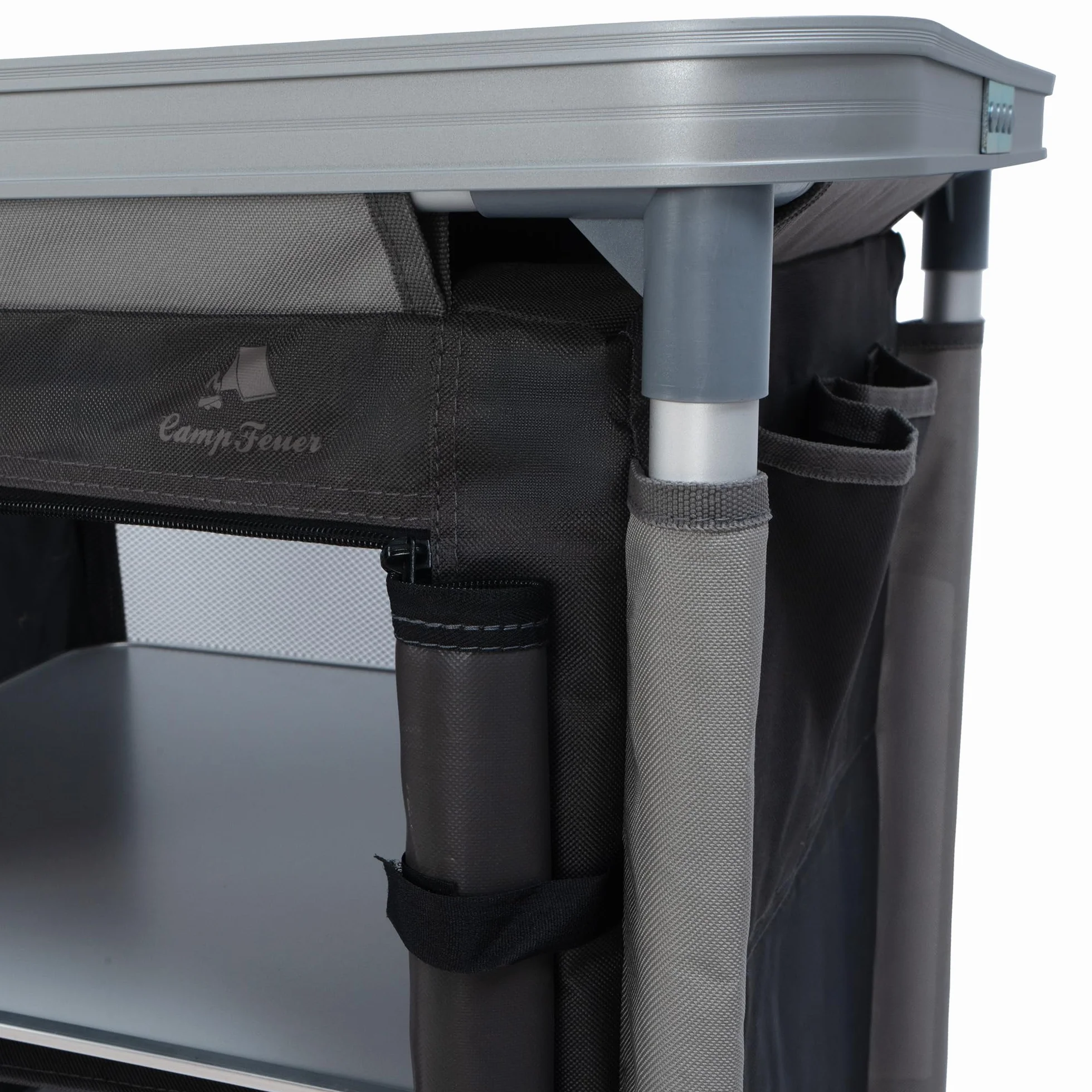Armario para cocina de acampada con estructura de aluminio de CampFeuer, aprox. 102 cm (l) x 47 cm (an.) x 82 cm (a)