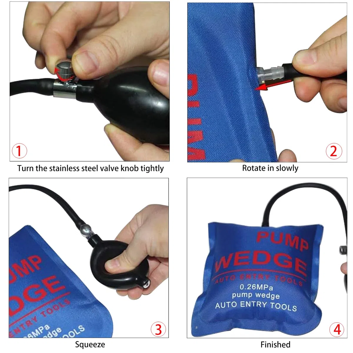 WANYI 6 Piezas Cuña de Aire de Bomba, Air Wedge Bomba de Aire Barra de palanca Inflable Grandes Peso de Carga de 300 kg para puerta/palanca(Plaza)