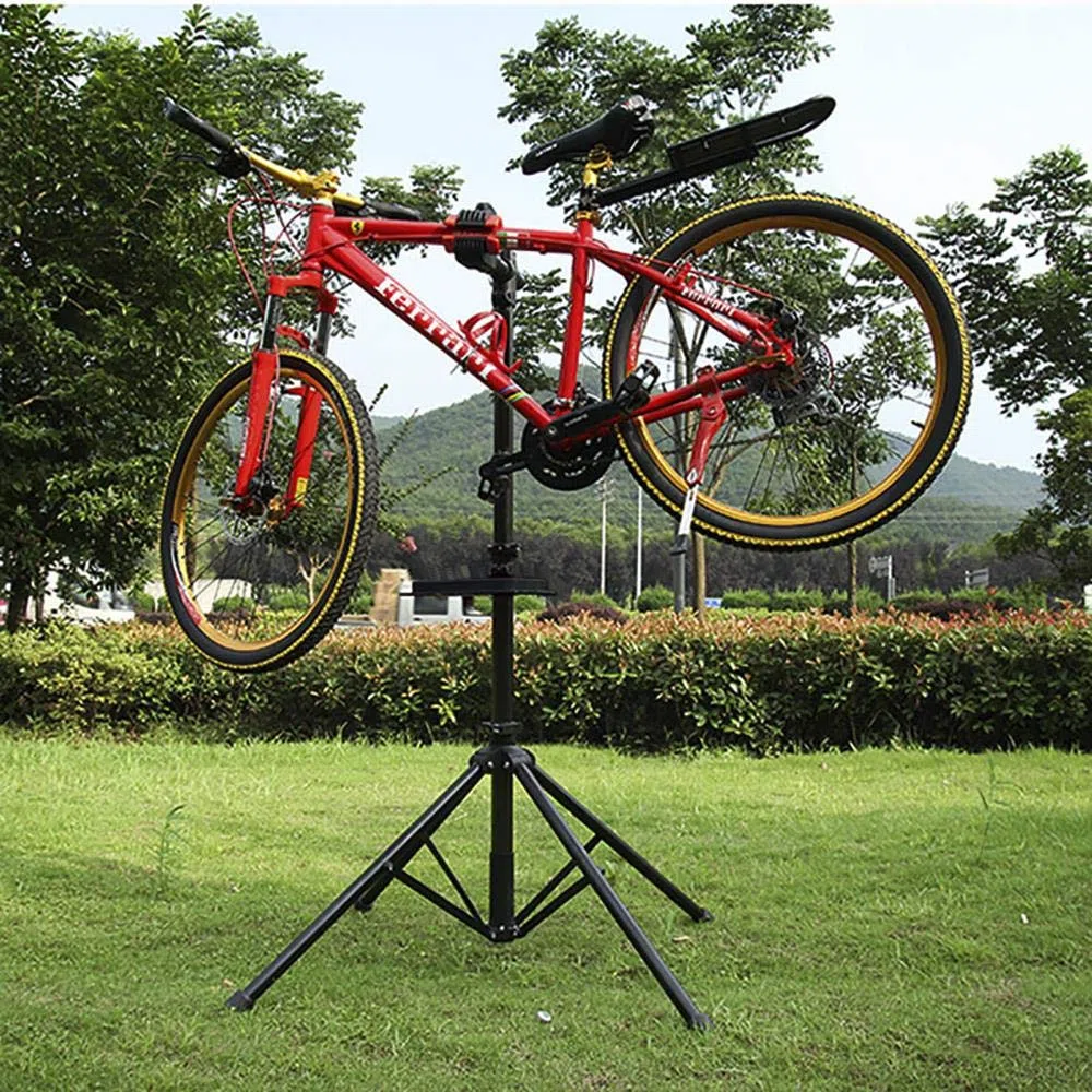 Yaheetech Soporte Bicicleta Suelo Caballete Bicicleta Portátil Altura Ajustable 108-188cm Soporte Taller Bici con Bandeja Magnética para Bicicleta Montaña Cargar Hasta 30 kg