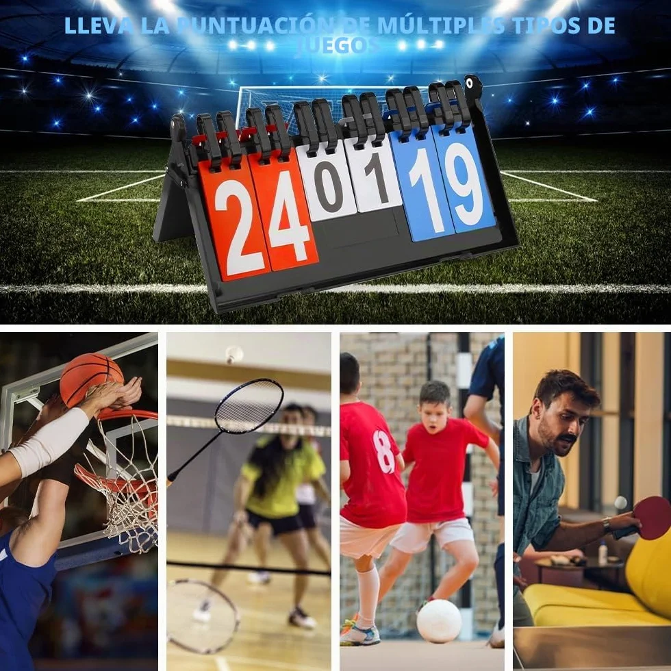 Mizikuu Marcador Deportivo 0-99 Flip Puntuación para Voleibol Baloncesto Tenis de Mesa Interior Exterior