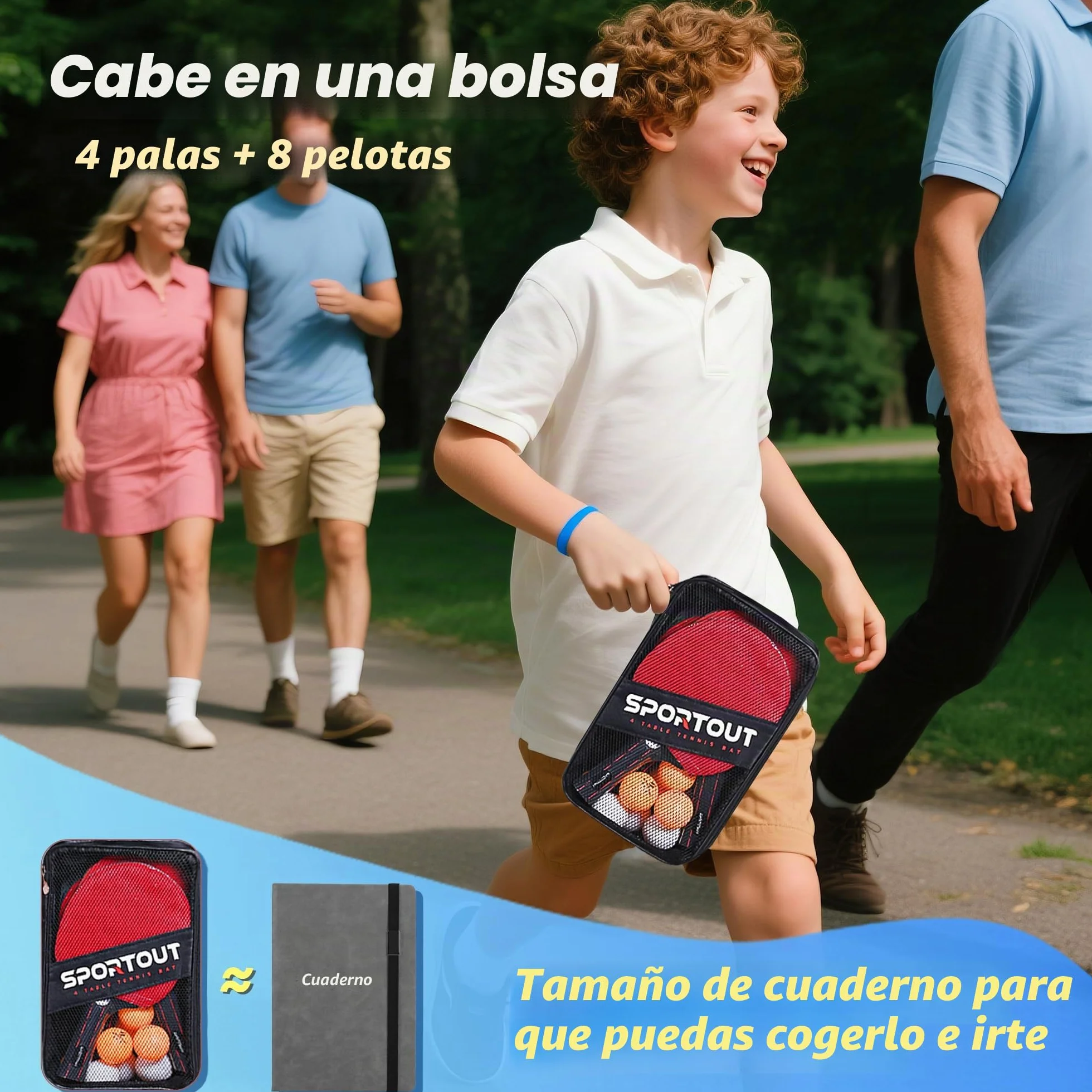 Palas de Ping Pong, Set de Alto Rendimiento - Palas de Tenis de Mesa, Pelotas de Ping Pong, Caja de Almacenamiento - Palas de Ping Pong - Mesa de Ping Pong Exterior, Interior (4 Bats)