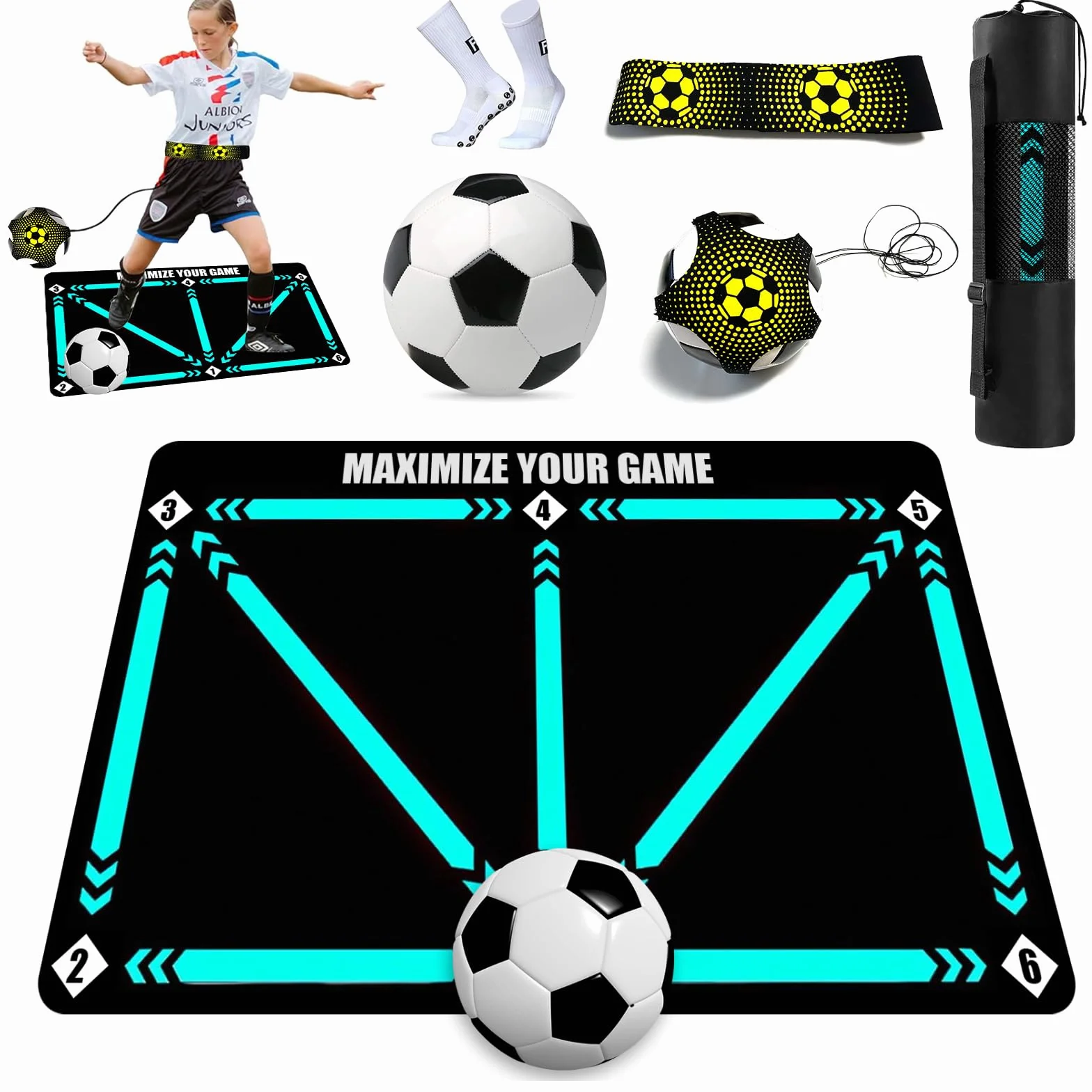 Alfombrilla de Entrenamiento de Fútbol Antideslizante 60x90 cm