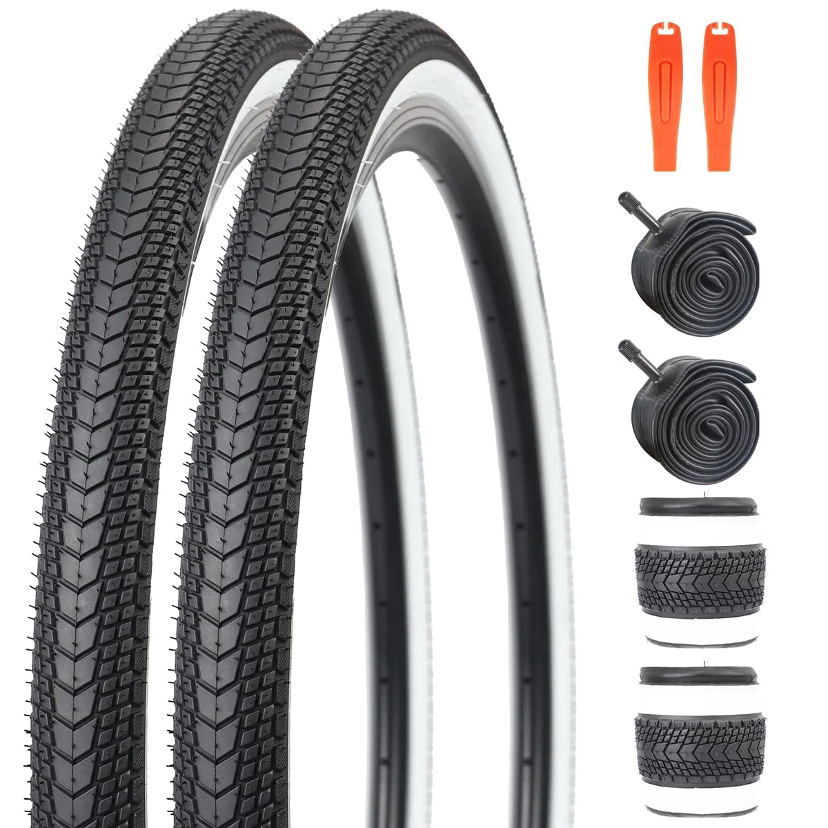 1/2 Set 26x1.75 pulgadas MTB Fahrradreifen+ 26x1.75/2.125 Zoll Fahrradschlauch + 2xReifenheber Fahrradmantel MTB Bike Tires Reifen für Mountain Bike/Citybike / Rennrad