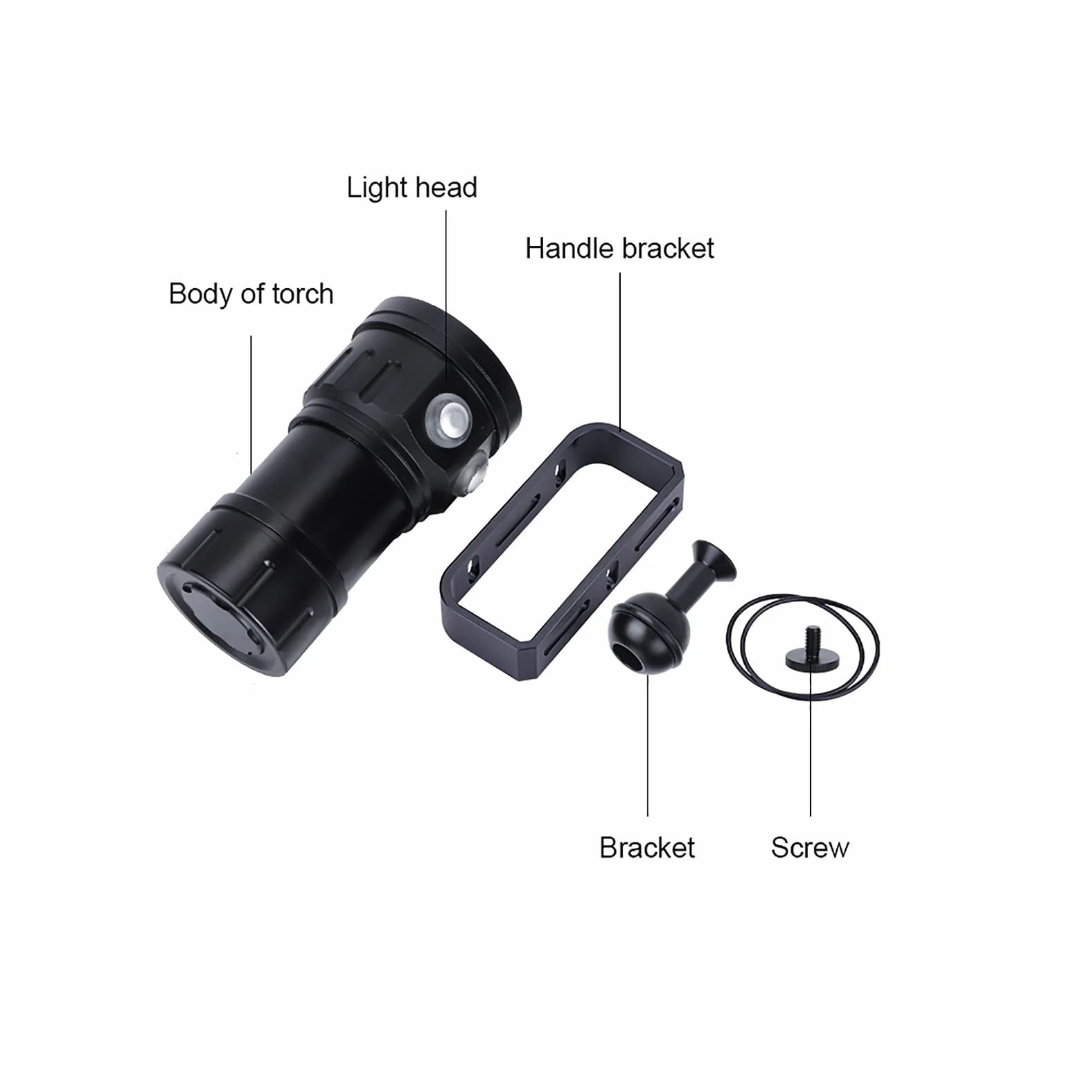 Linterna subacuática OKJHFD IPX8,Linterna de buceo , linterna profesional portátil de 18000lm 500M, lámpara impermeable superbrillante para campamento al aire libre