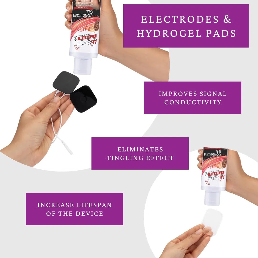 AbSonic Turbo con cafeína - Gel Conductor para cinturón Abdominal, electrodos, TENS, EMS y electroestimulación, 2 Unidades de 250 ml
