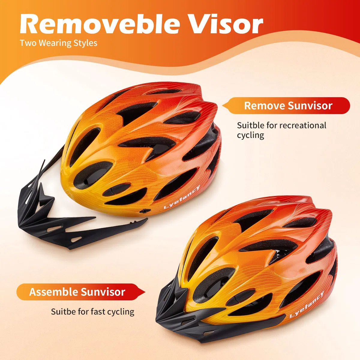 Casco de bicicleta para niños de 3 a 11 años, casco ajustable de 48 a 55 cm para bicicleta, scooter, patinaje, ciclismo, con visera