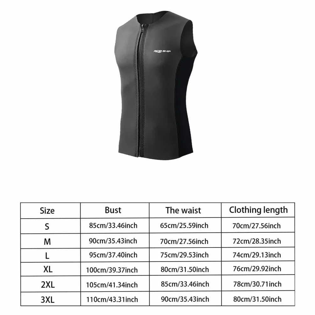 rockible Traje de Neopreno con Cremallera, Chaleco de Buceo, Traje de baño, Chaleco sin Mangas para Surf, natación, piragüismo