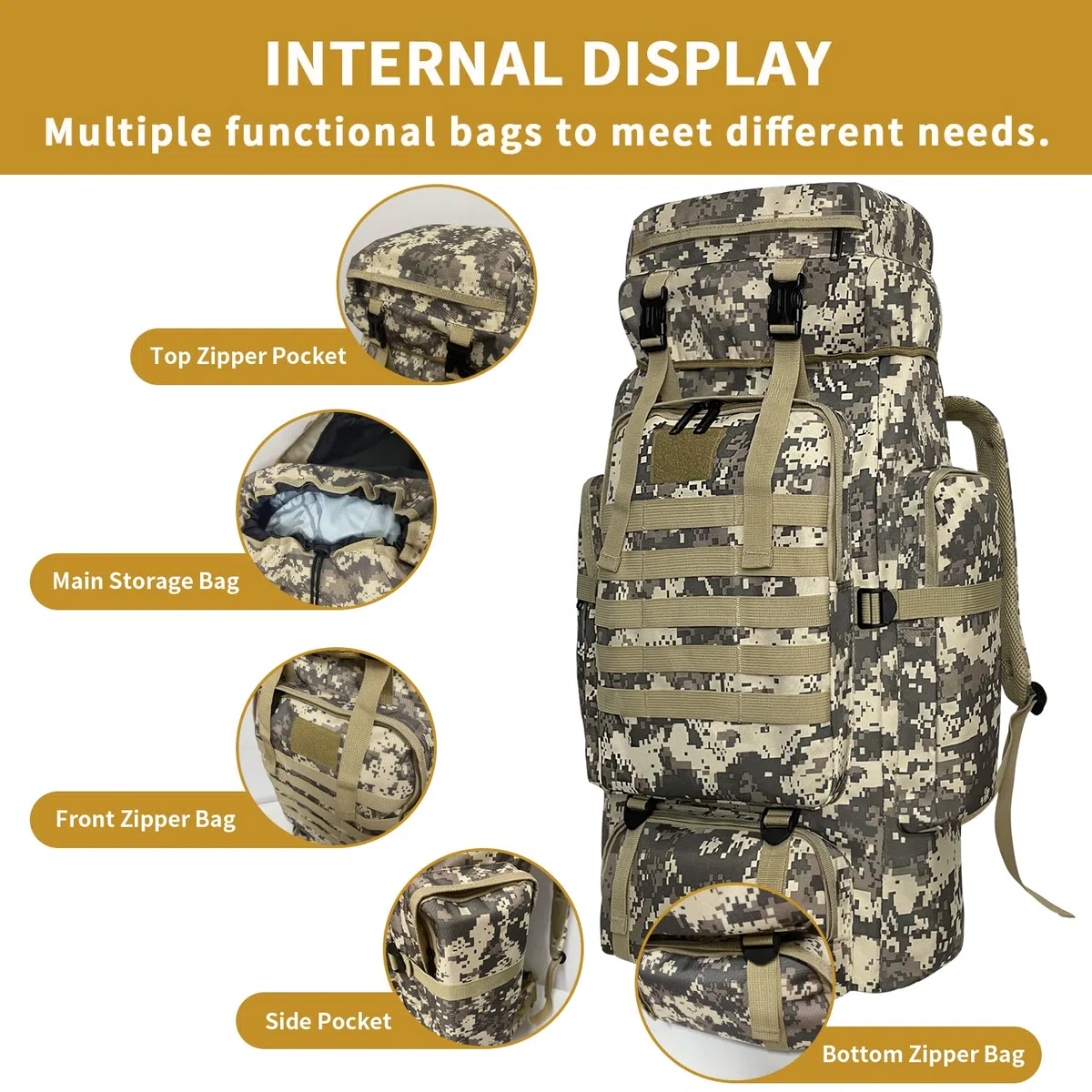 mochilas de senderismo, 80l mochilas de camping, mochilas impermeables para grandes viajes al aire libre mochilas para hombres y mujeres