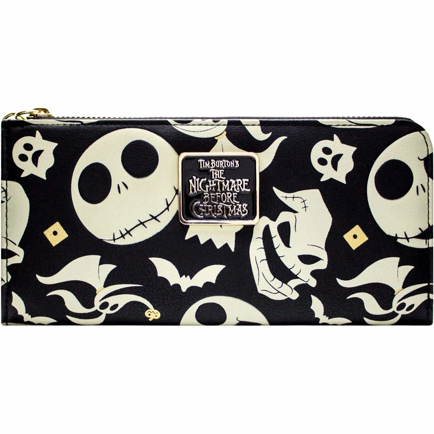 Cartera de Nightmare Before Christmas Jack Oogie y Zero Negro