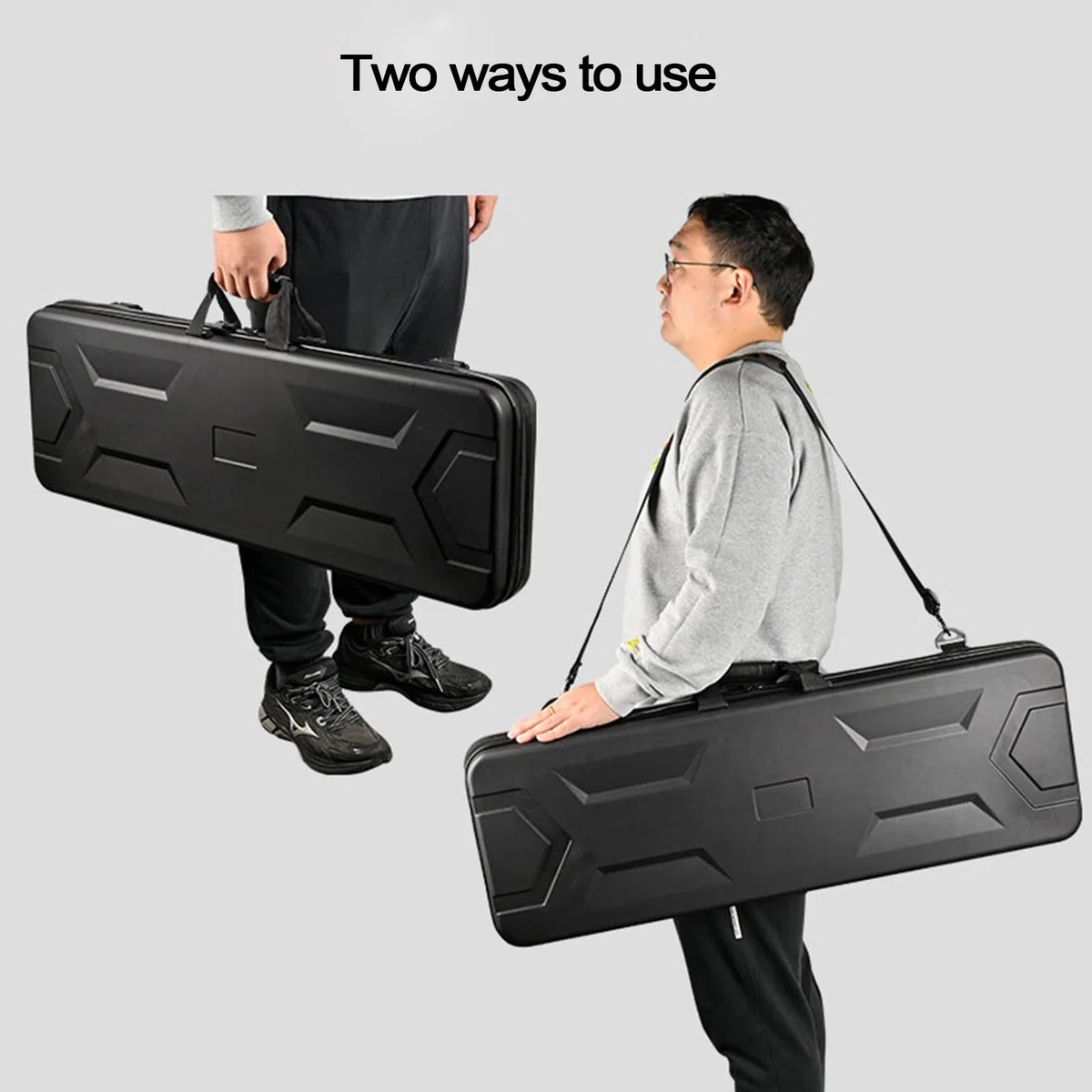 Fundas Rígidas para Rifles Plástico ABS Estuche Táctico Multiusos para Arcoi Recurvo con Asa de Transporte y Bandolera Forrado de Espuma para Viajeros, Aficionados Al Tiro, y Cazadores