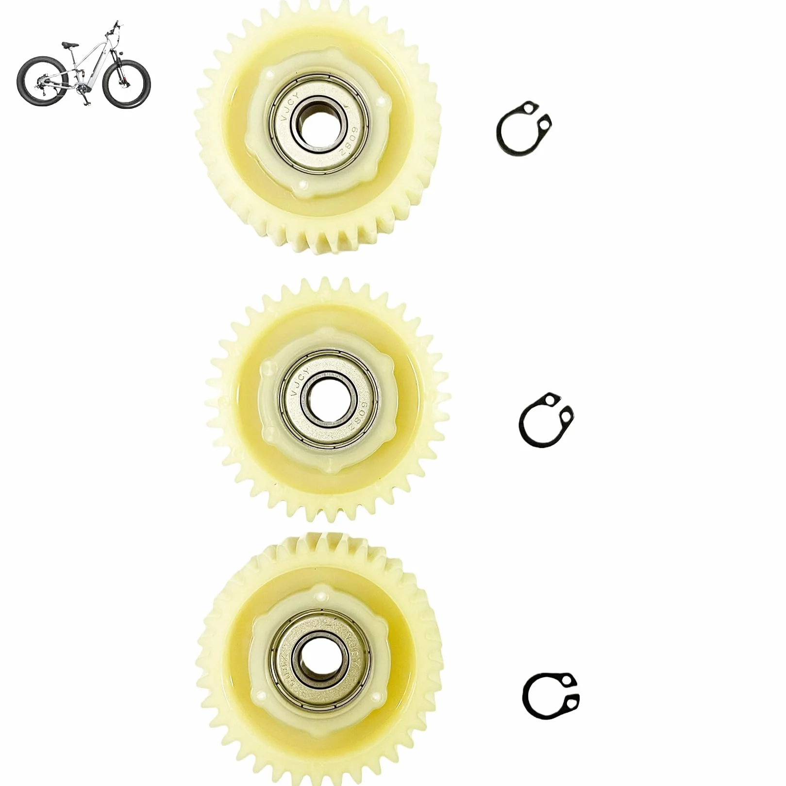 Engranaje Planetario de Nailon 36T 47.5mm Paquete de 3 para Motor de Cubo 500W-1000W Bicicleta