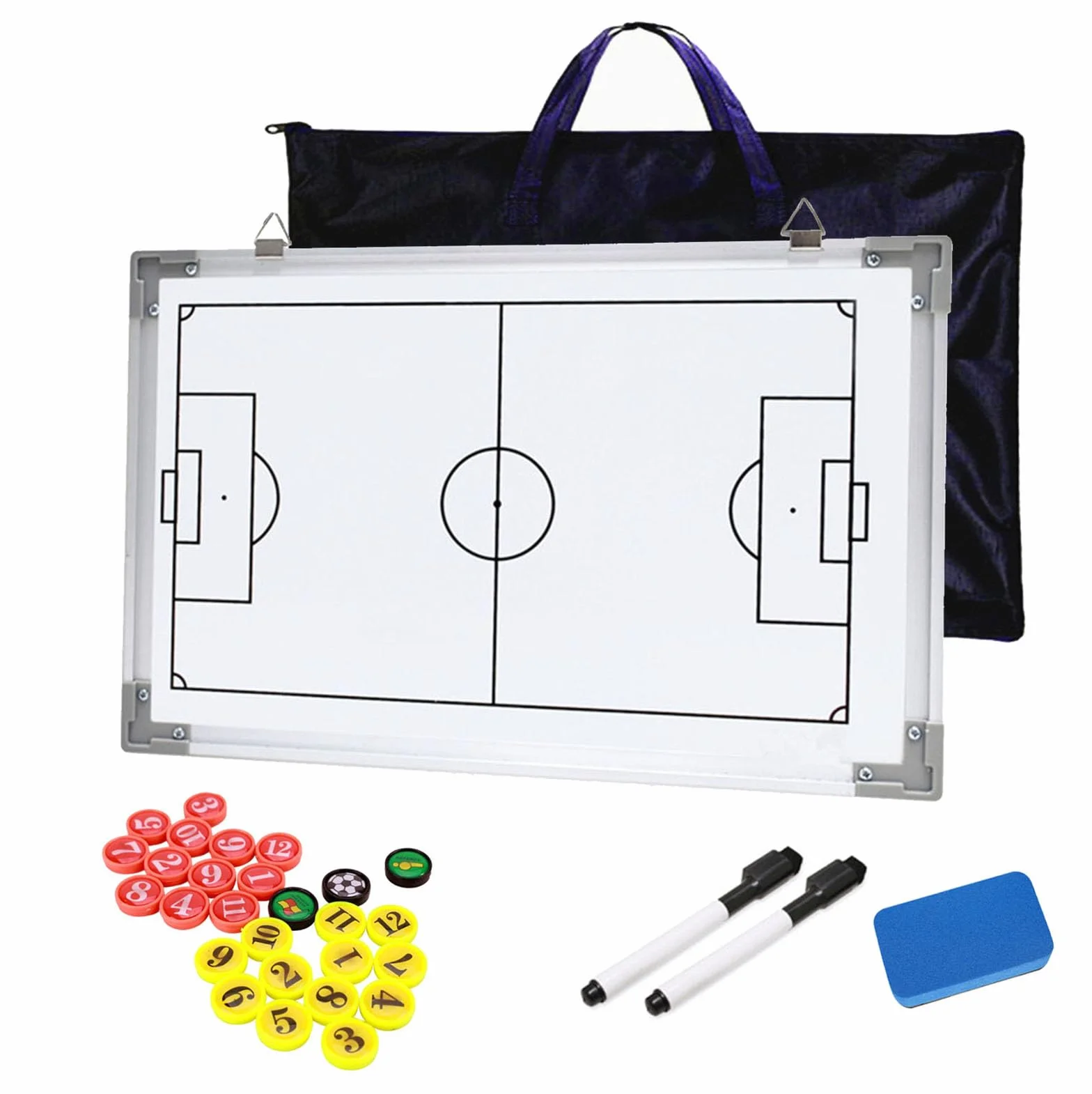 Pizarra Futbol Entrenador Magnética Plegable con Imanes y Borrador para Estrategia