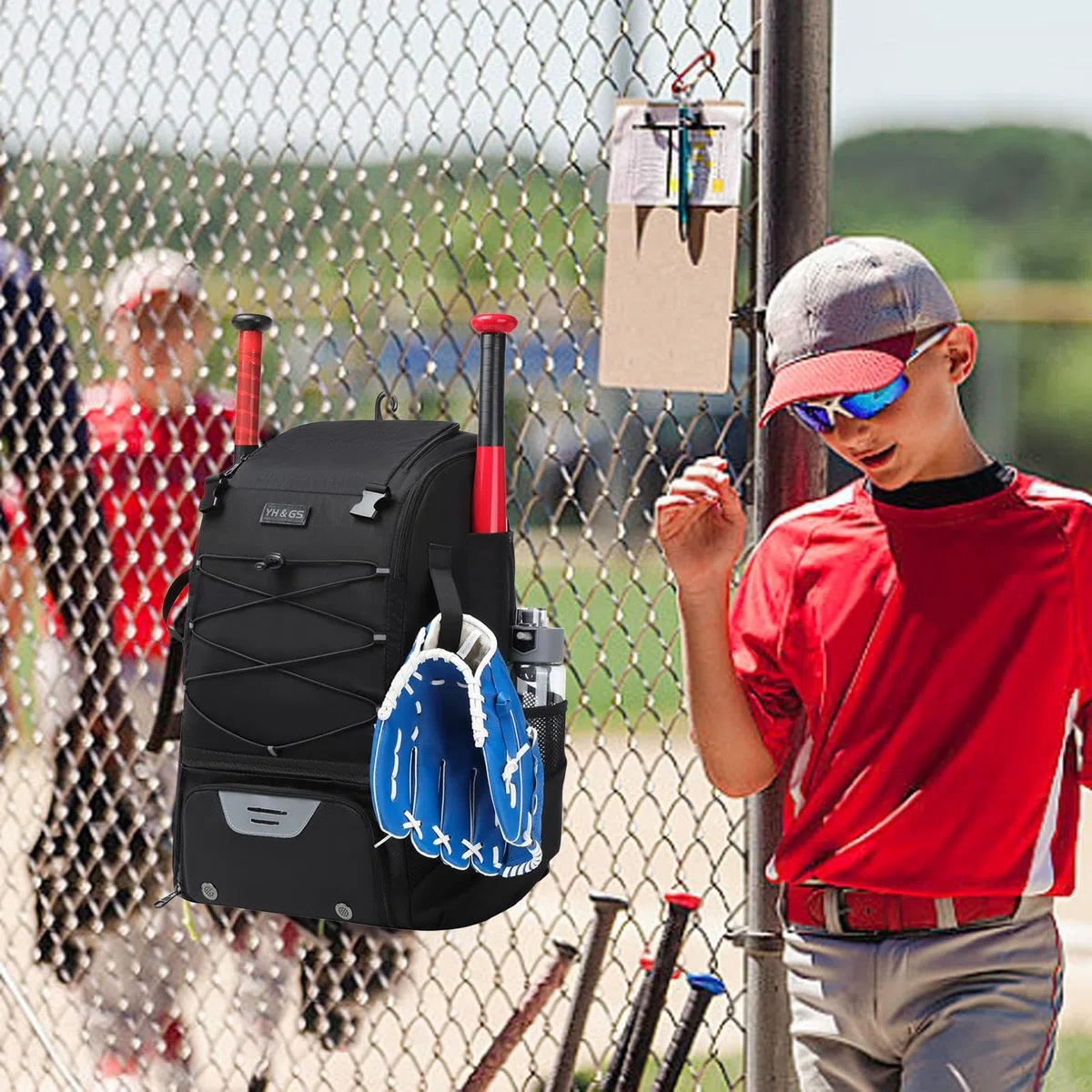 Bolsa para Bate de béisbol para jóvenes: Bolsa para Equipo Liviana e Impermeable con Gancho para Cerca y Compartimento Principal Grande para Casco para Adultos Softbol, Accesorios de T-Ball