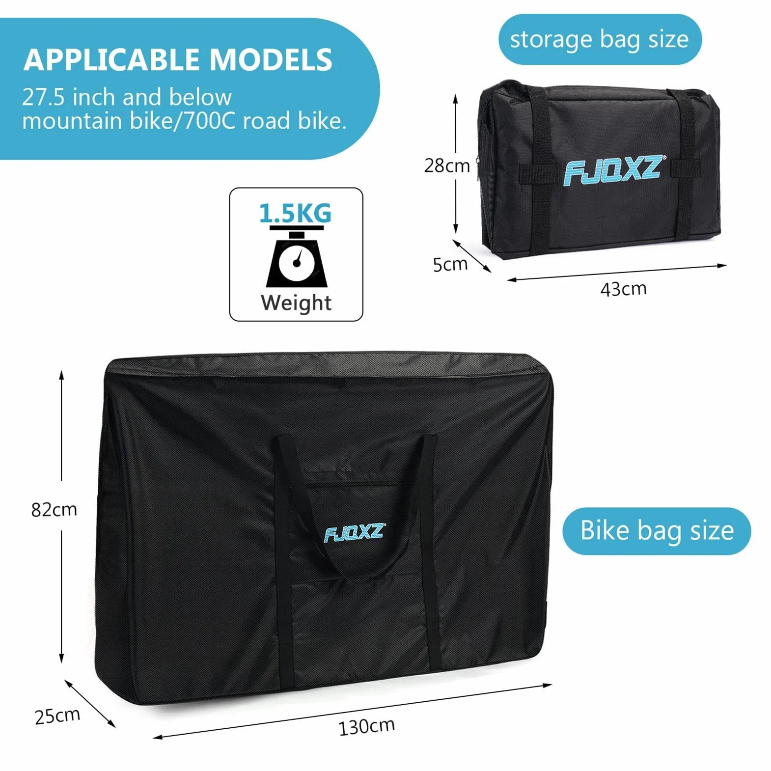 Bolsa de Transporte para Bicicleta de 26 Pulgadas 1680D Oxford Plegable Bolsa de Almacenamiento Bicicleta Bolse de Viaje para Avión, Viajes en Tren
