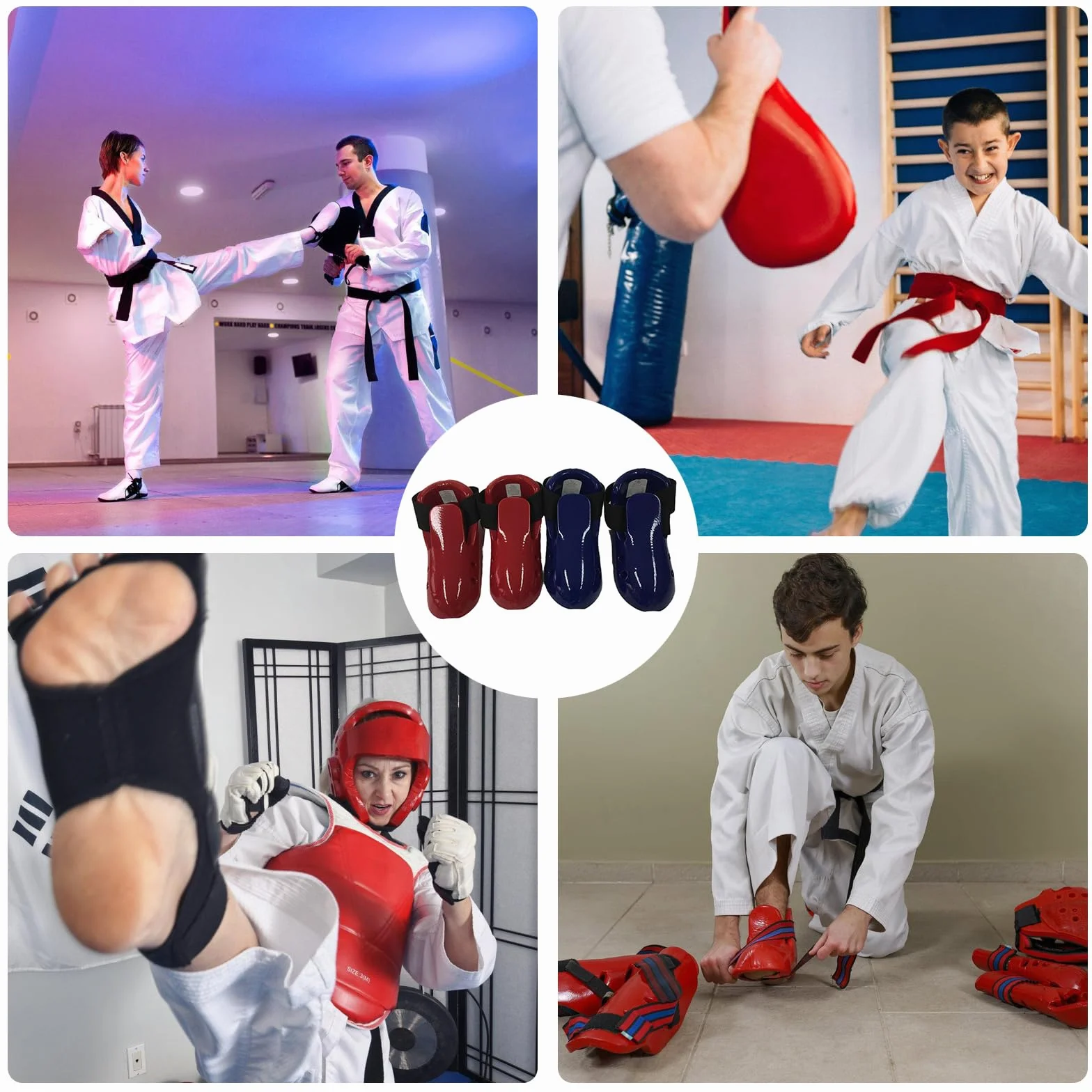 Protector de pie Taekwondo para karate, artes marciales, zapatos de espuma