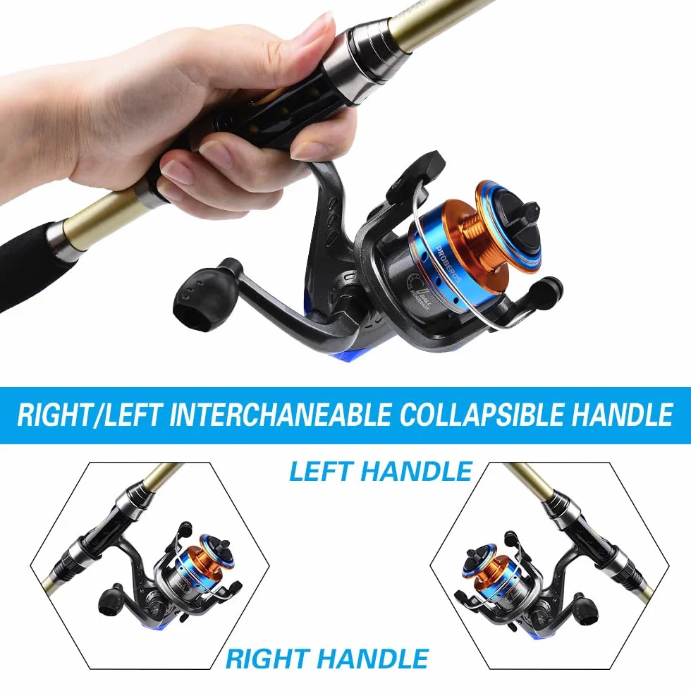 Juego Combinado de Carrete y caña de Pescar telescópica para Surf casting, 1.8m, con línea/Accesorios de señuelos/Bolsa de Transporte, para Viajes, Agua Salada o Dulce