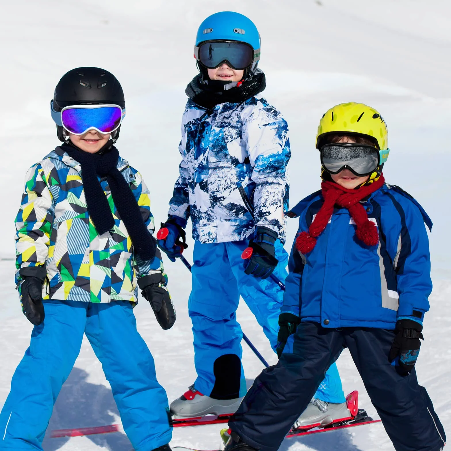 Supertrip Gafas De Esquí Para Niños De 5-15 Años Protección UV Anti-Niebla Y Antiparras Resistentes A Impactos Y Compatibles Con Casco