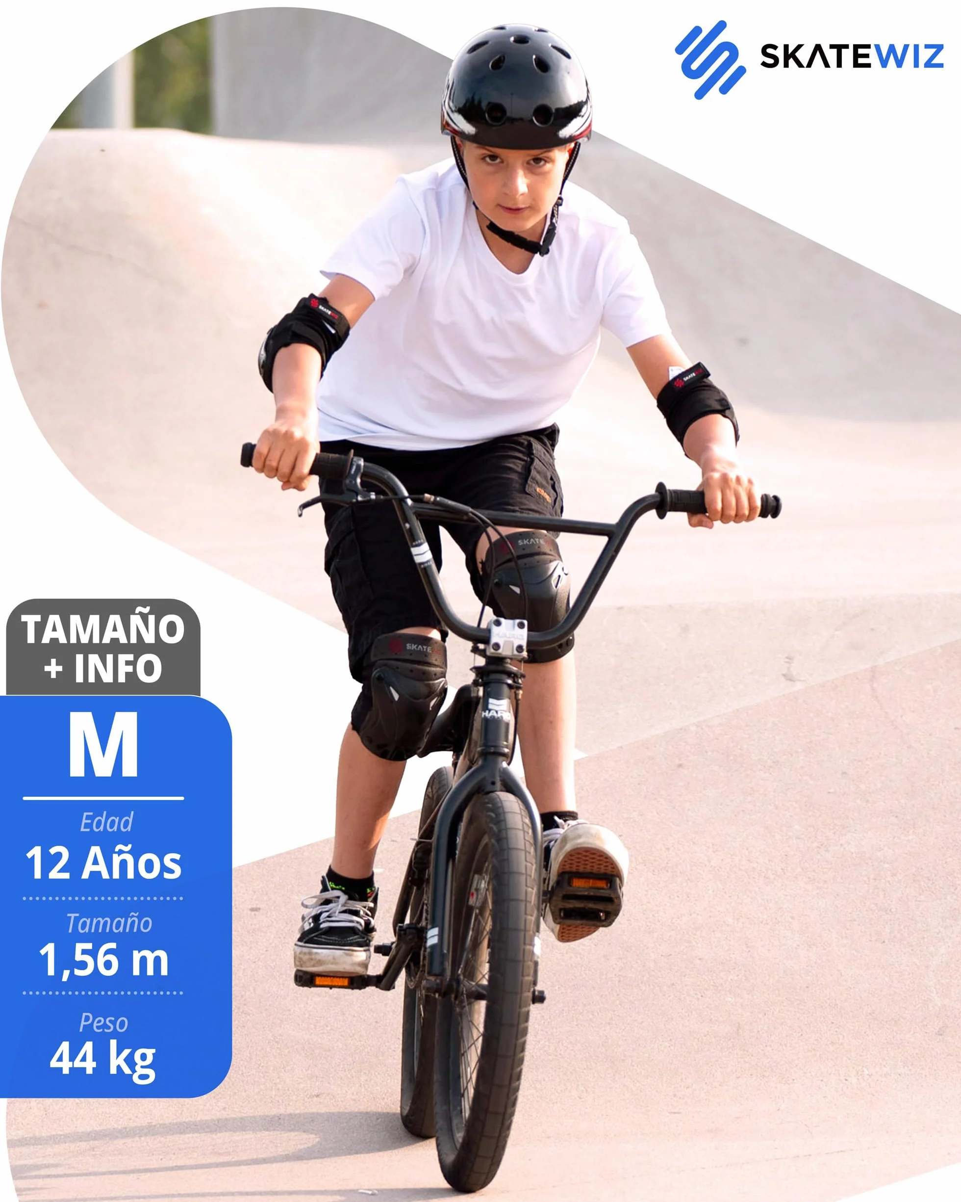SKATEWIZ Protecciones Patinaje 6 piezas Rodilleras Coderas Niños Adultos