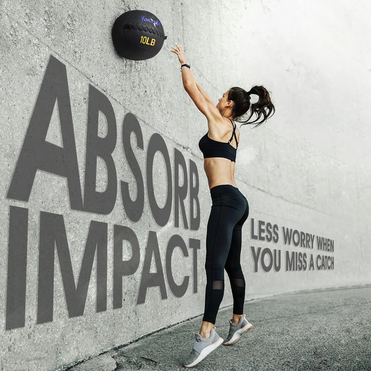 Yes4All Wall Ball, Balón con Peso de Cuero Suave, Núcleo de Arena de Hierro para Ejercicios Dinámicos y Multifuncionales, 2,7 kg – 13,6 kg