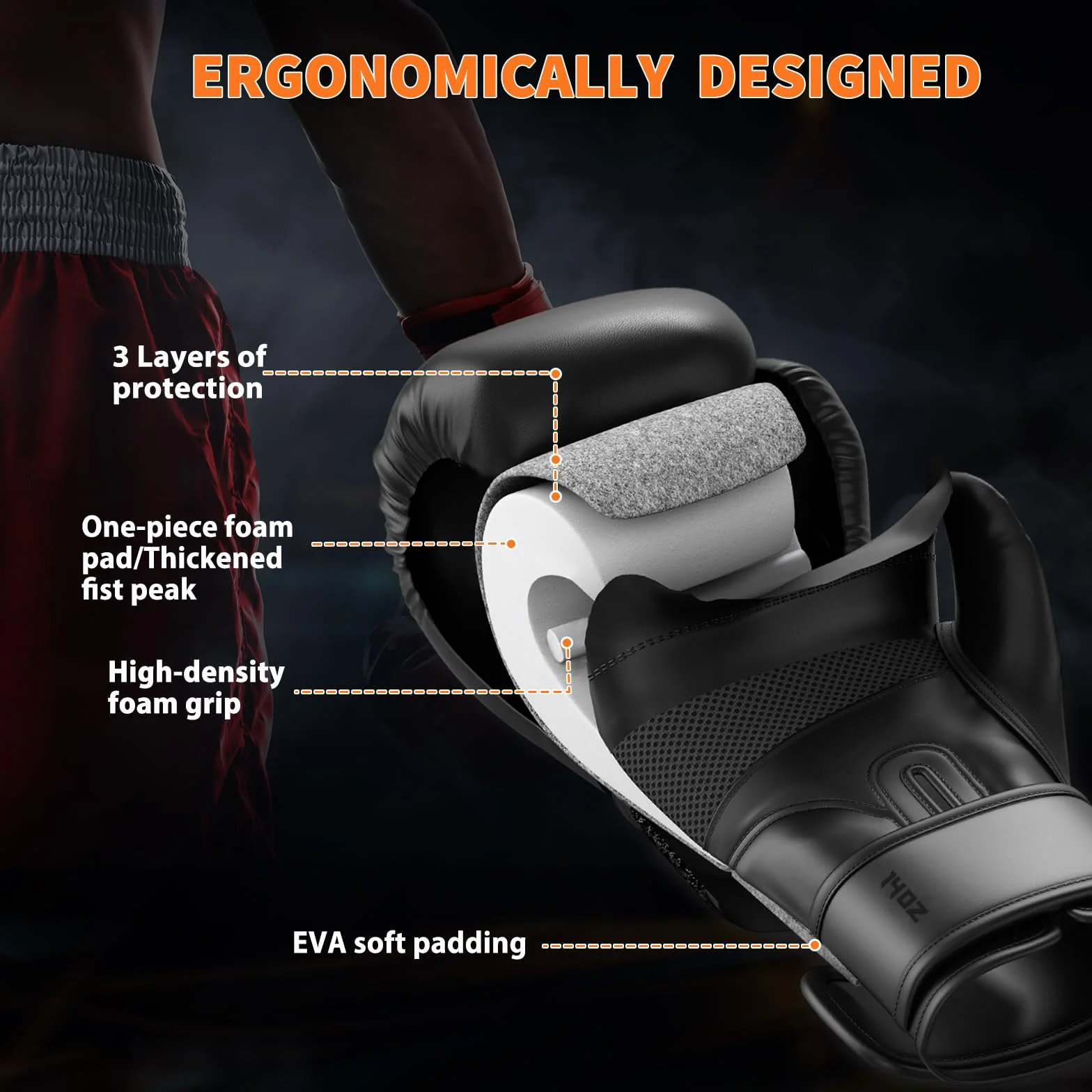 Dripex Guantes de Boxeo de Cuero para Entrenamiento Muay Thai Kickboxing MMA 8-16 oz