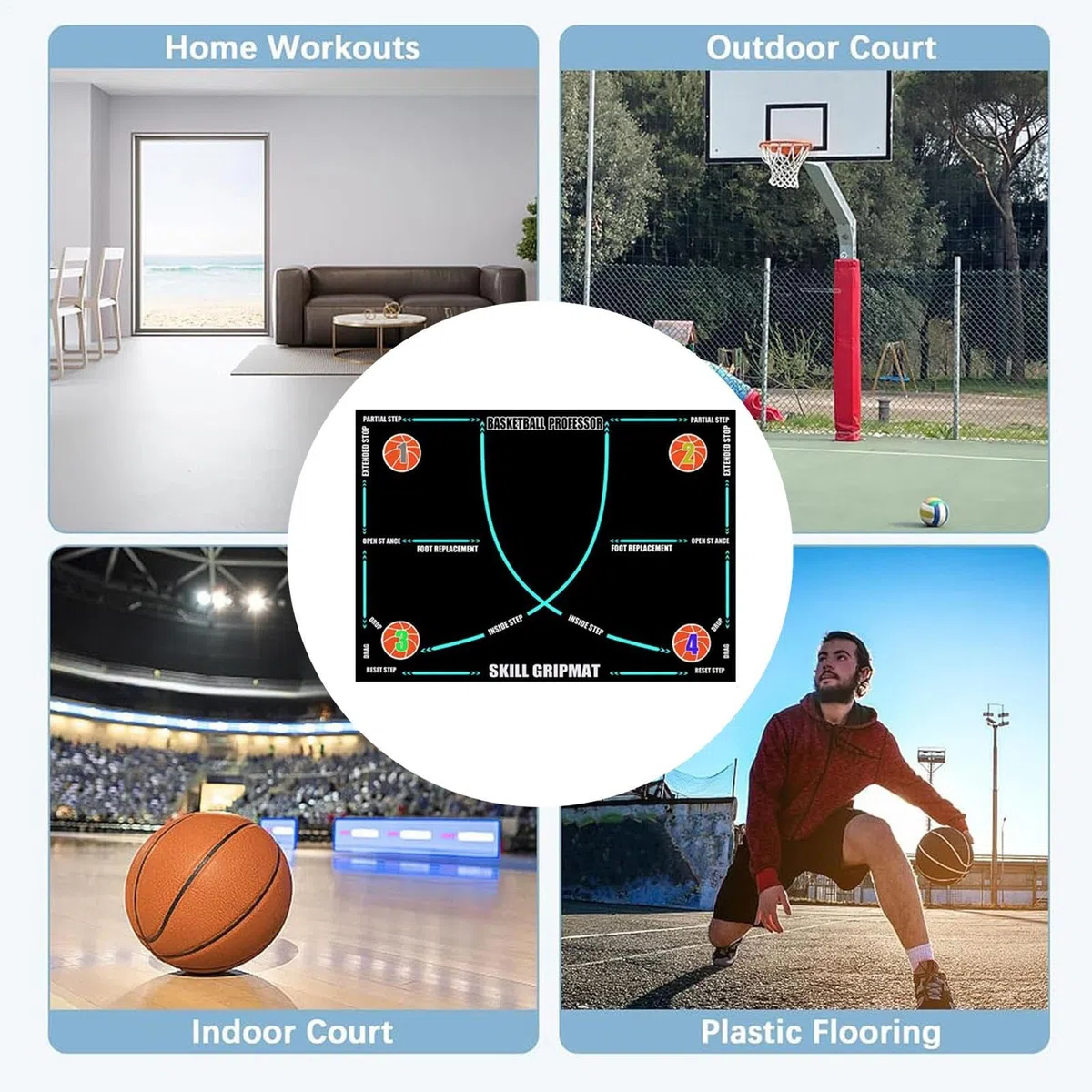 Tapete de entrenamiento de baloncesto para niños, suministros de práctica deportiva, tapete de control de pelota de baloncesto, para niños, adultos, jugadores, entrenadores, profesores de educación