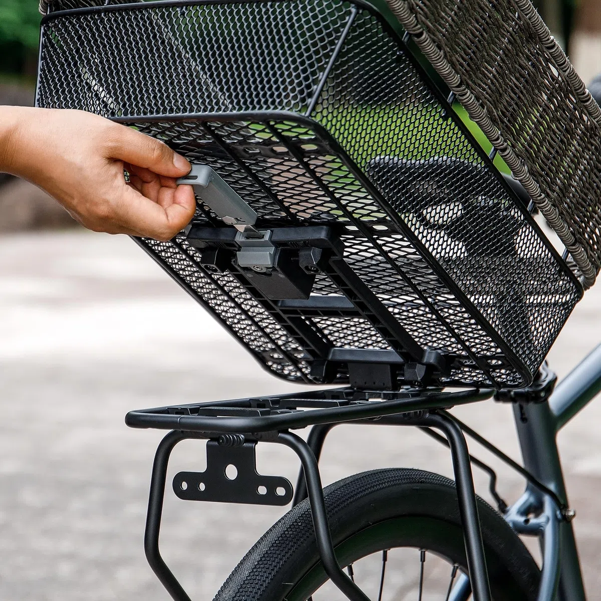 Portaequipajes trasero para bicicleta – Portaequipajes compatible con el sistema MIK, portaequipajes para bicicleta con frenos de disco/sin frenos de disco – Altura ajustable para cuadros de 26"-29"