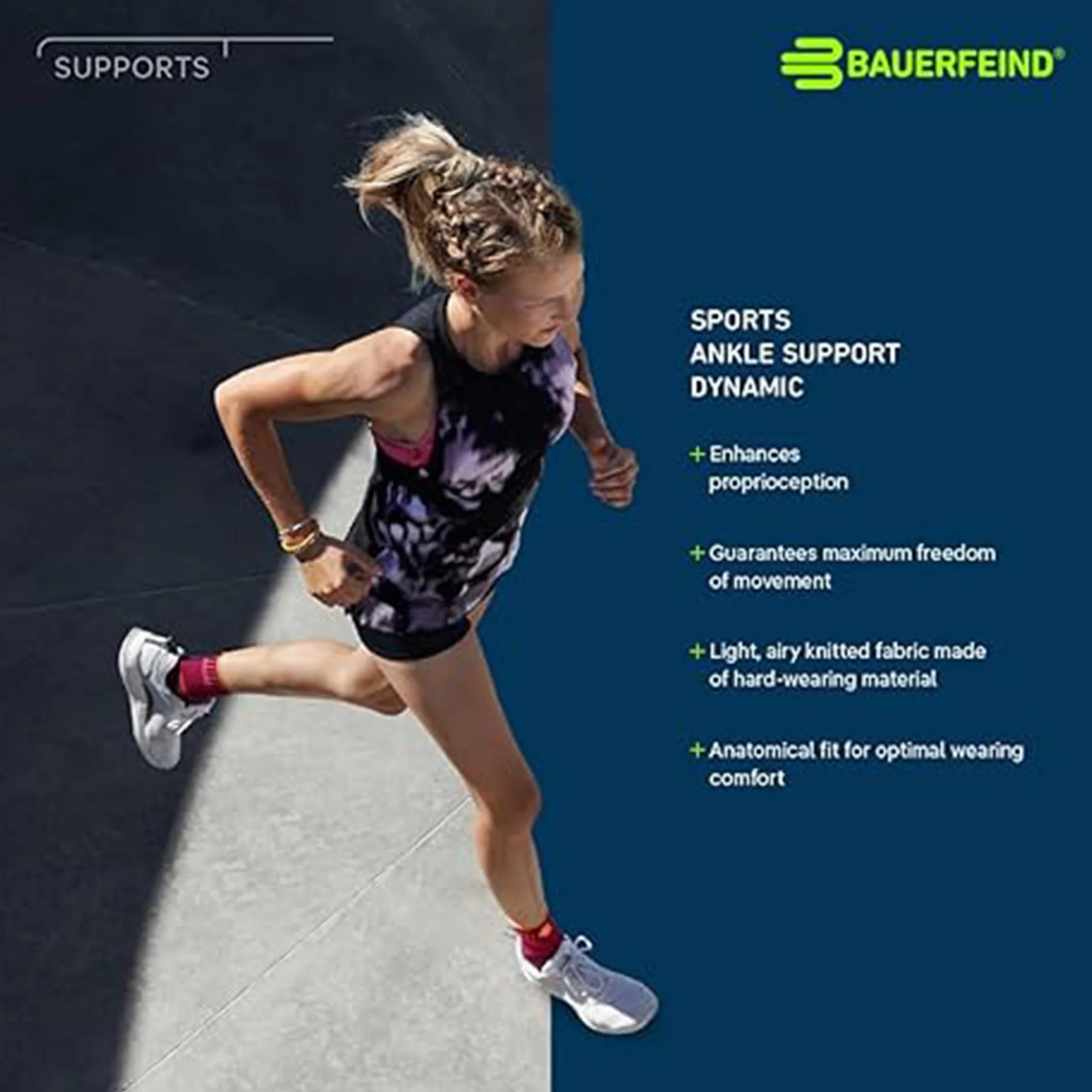 BAUERFEIND Unisex Vendajes Sports Ankle Support Dynamic, schwarz Tennis Vendaje de tobillo Negro