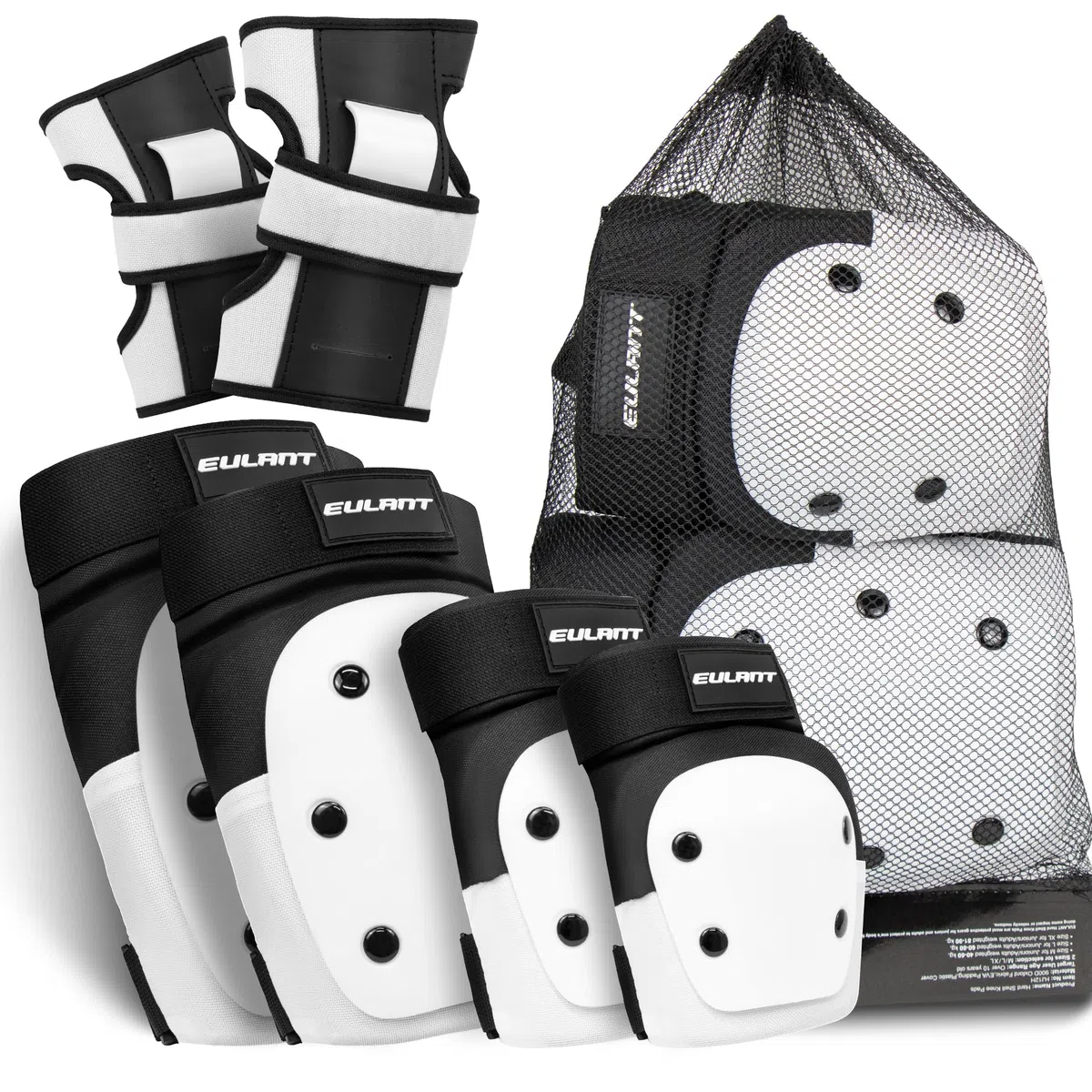 Equipo de Protección Adulto Adolescentes Rodilleras Set Coderas Protectores Muñequeras 6 en 1 Set de Protección para Patinaje Bicicleta Skate Esqui Protecciones Patines Kit de protección Scooter