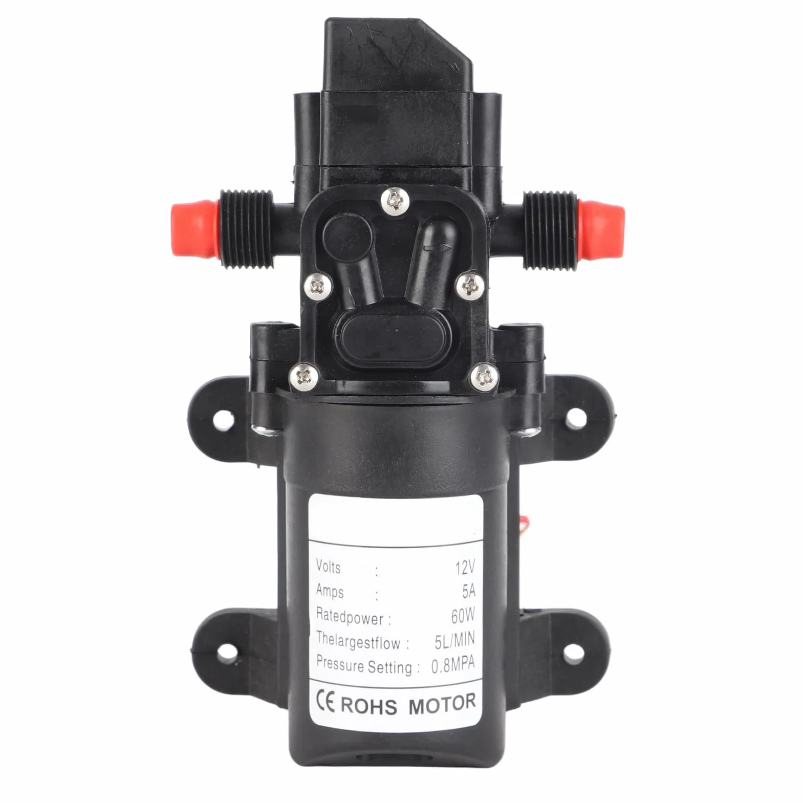 Autocebante de Alta Presión de 12 V para Camping, barco: 116 PSI, Velocidad de 5 L/min, Presión Incorporada
