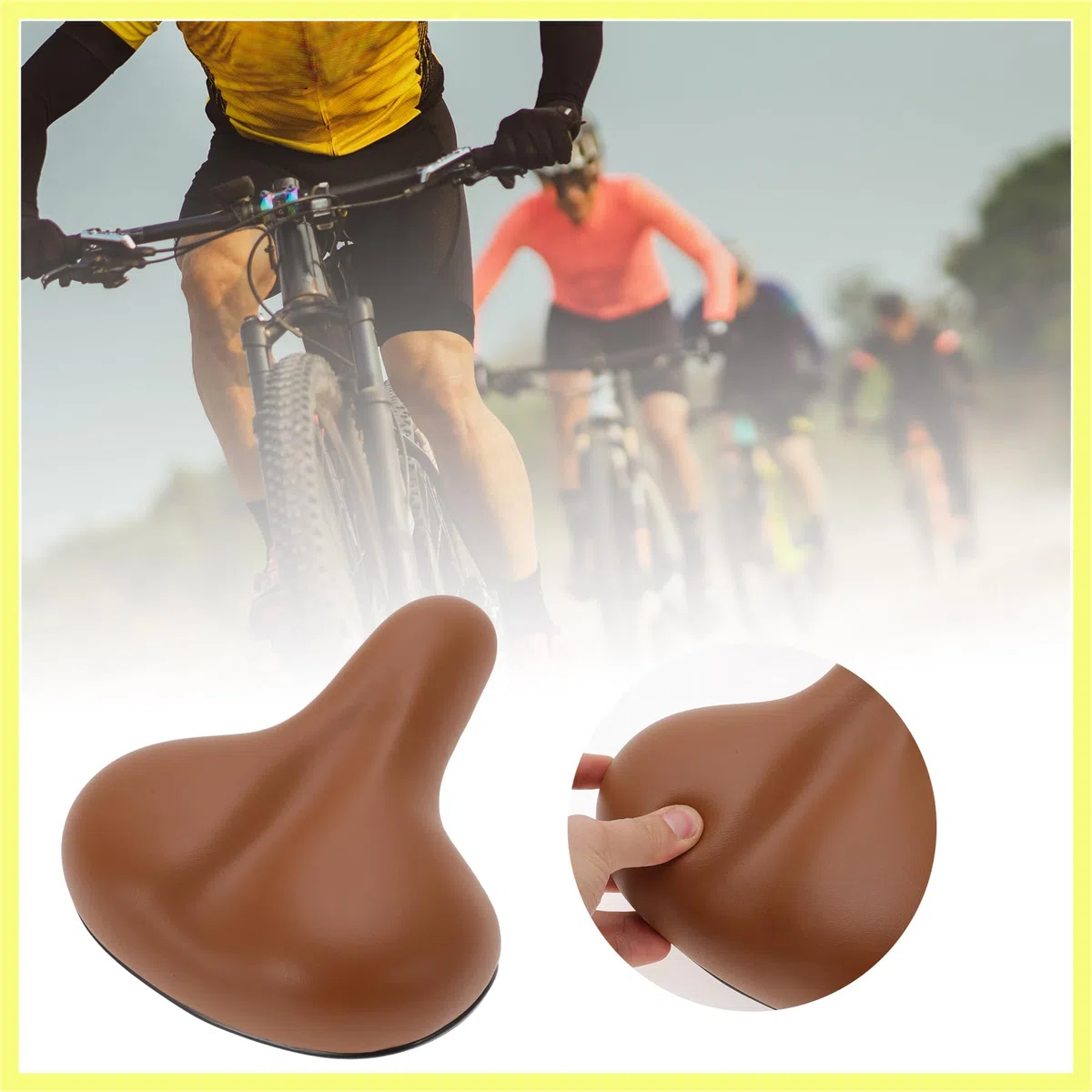 QUARKZMAN 1 Juego De Sillín De Bicicleta Sillín De Bicicleta Impermeable De Poliuretano con Herramientas Sillín De Bicicleta Cómodo con Absorción De Impactos Marrón