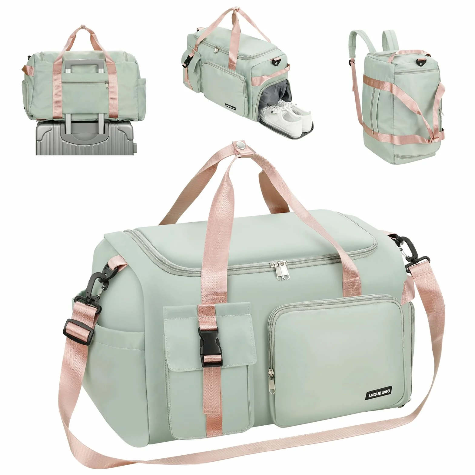 Cozary Bolsa Deporte Hombre Mujer - Tela Oxford Impermeable - Bolsa de Gimnasio 3 en 1