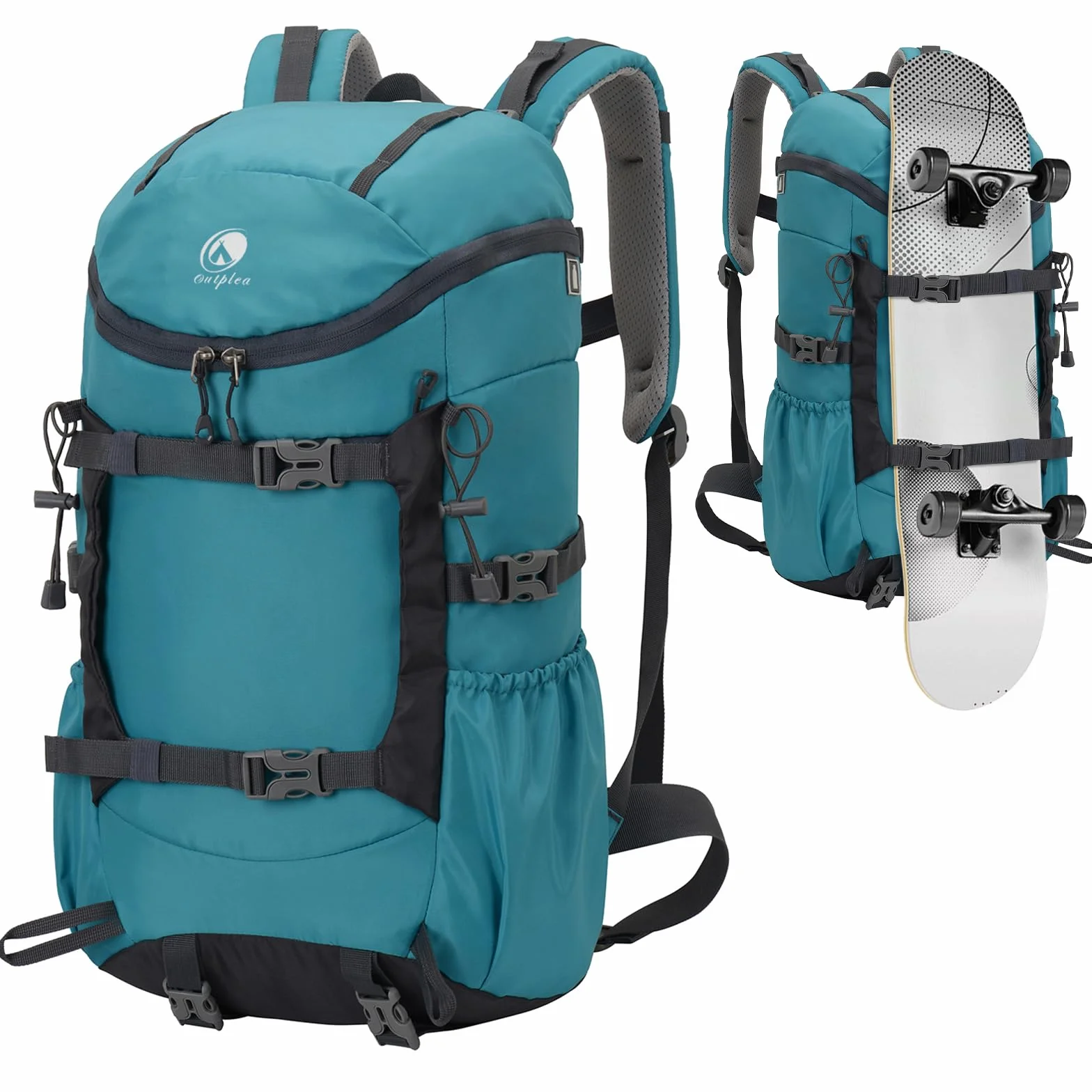 Mochila Senderismo 30L Impermeable Ligera Grande Azul