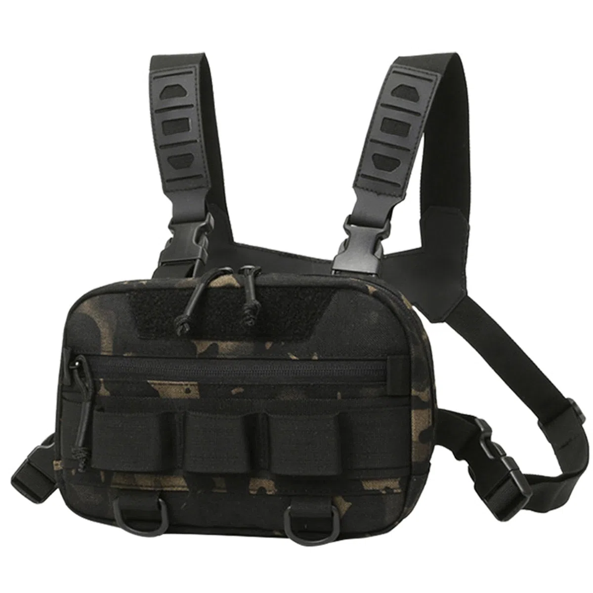Paquete de pecho de pesca - Bolso de pecho con bolsa para señuelos, Bolso de pecho para hombre con malla trasera | Bolsa colgante de camuflaje para cintura, equipo multifuncional para deportes de cicl