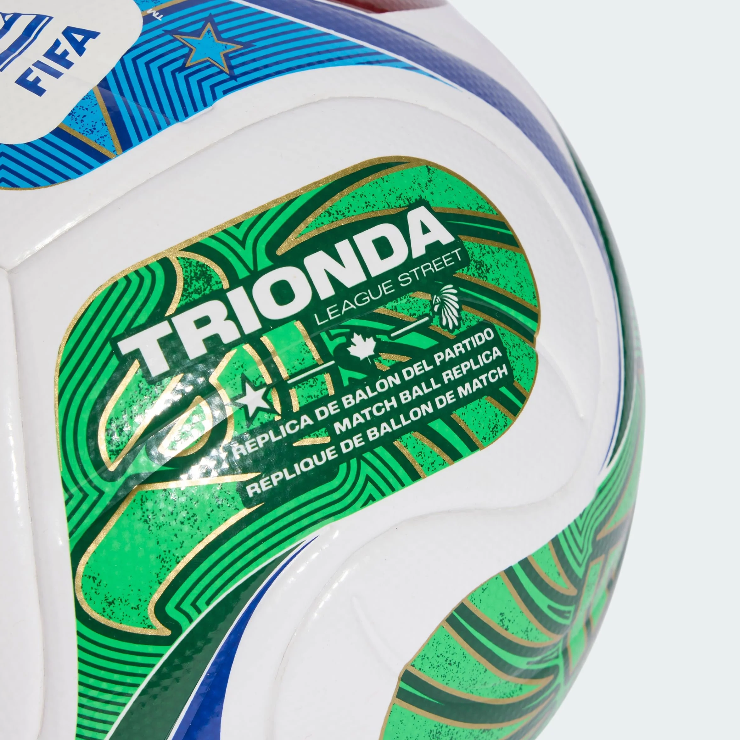 adidas Copa del Mundo 26 TRIONDA League Junior 350 fútbol White/Royal Blue/Solar Blue/Power Red 5